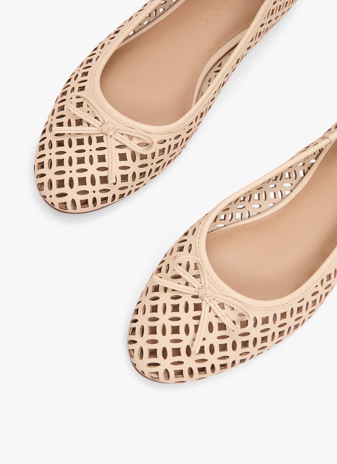 Phase Eight Ballerina van leer - achterkant 6 creme