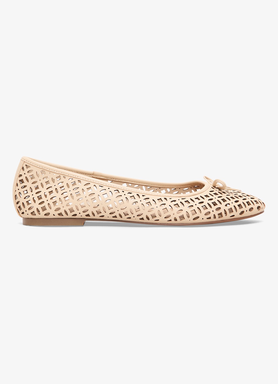 Phase Eight Ballerina van leer - voorkant 7 creme
