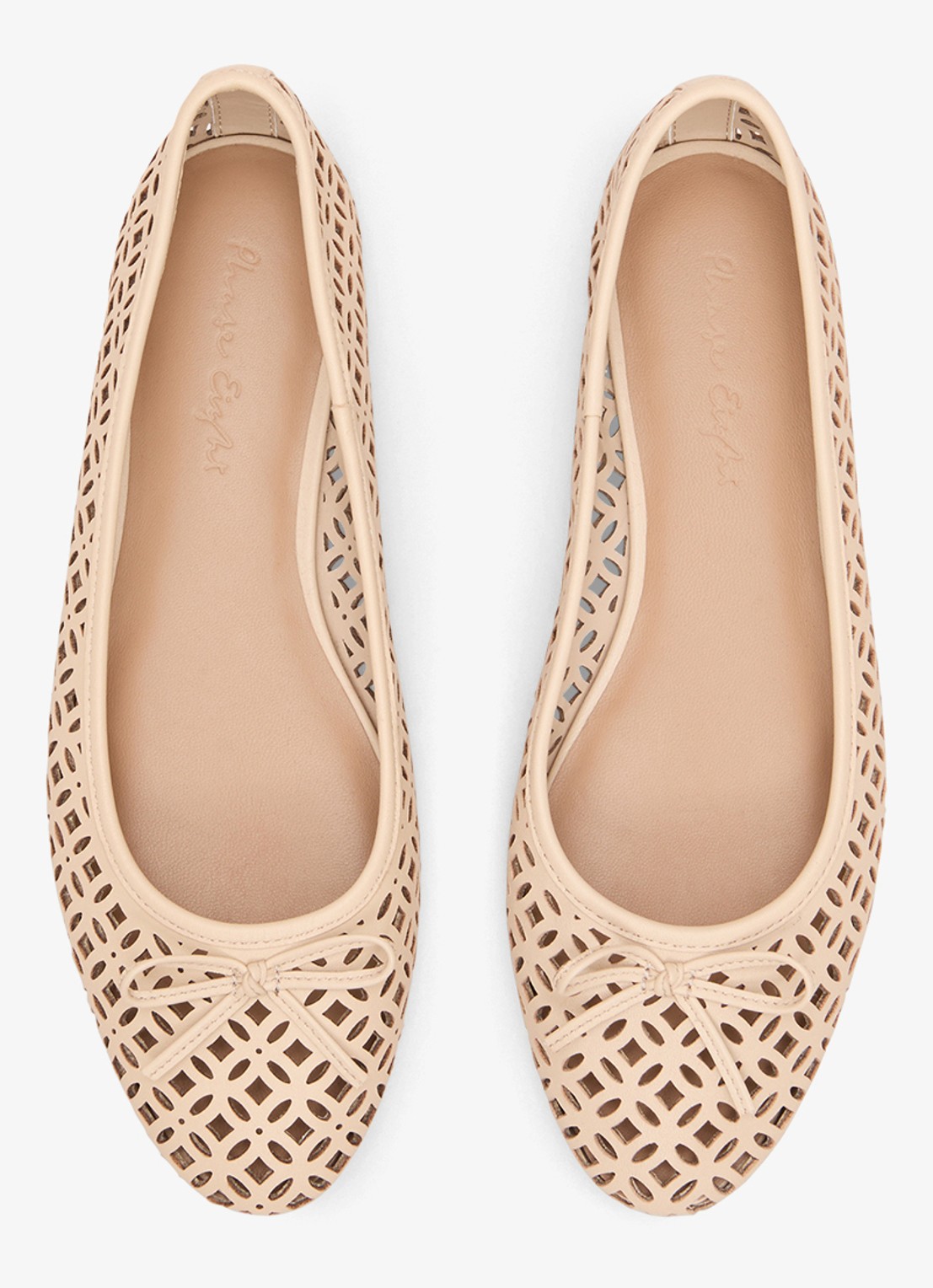 Phase Eight Ballerina van leer - voorkant 8 creme