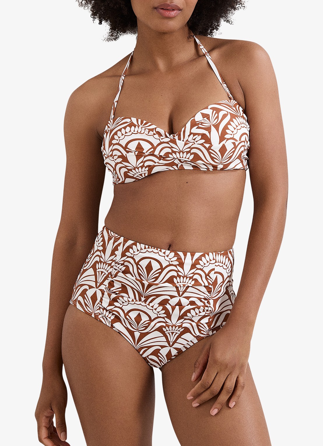 Phase Eight Bandeau bikinitop met afneembare bandjes en print - detail 4 bruin