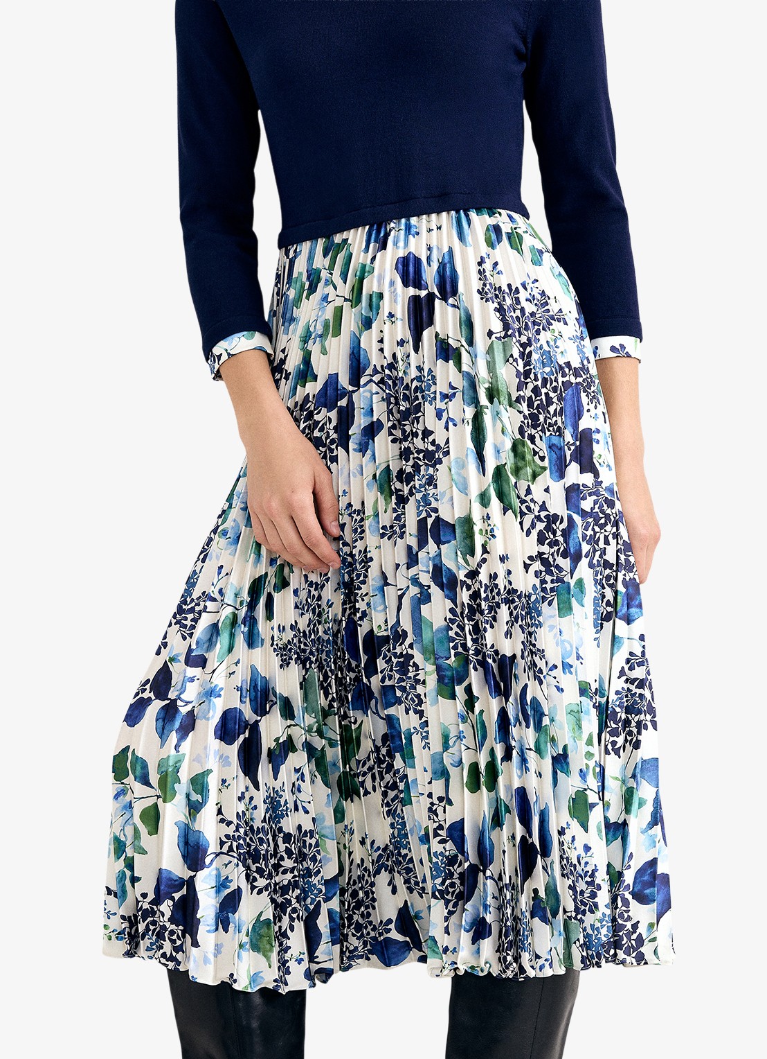 Phase Eight Beatrice midi jurk met bloemenprint - detail 2 blauw