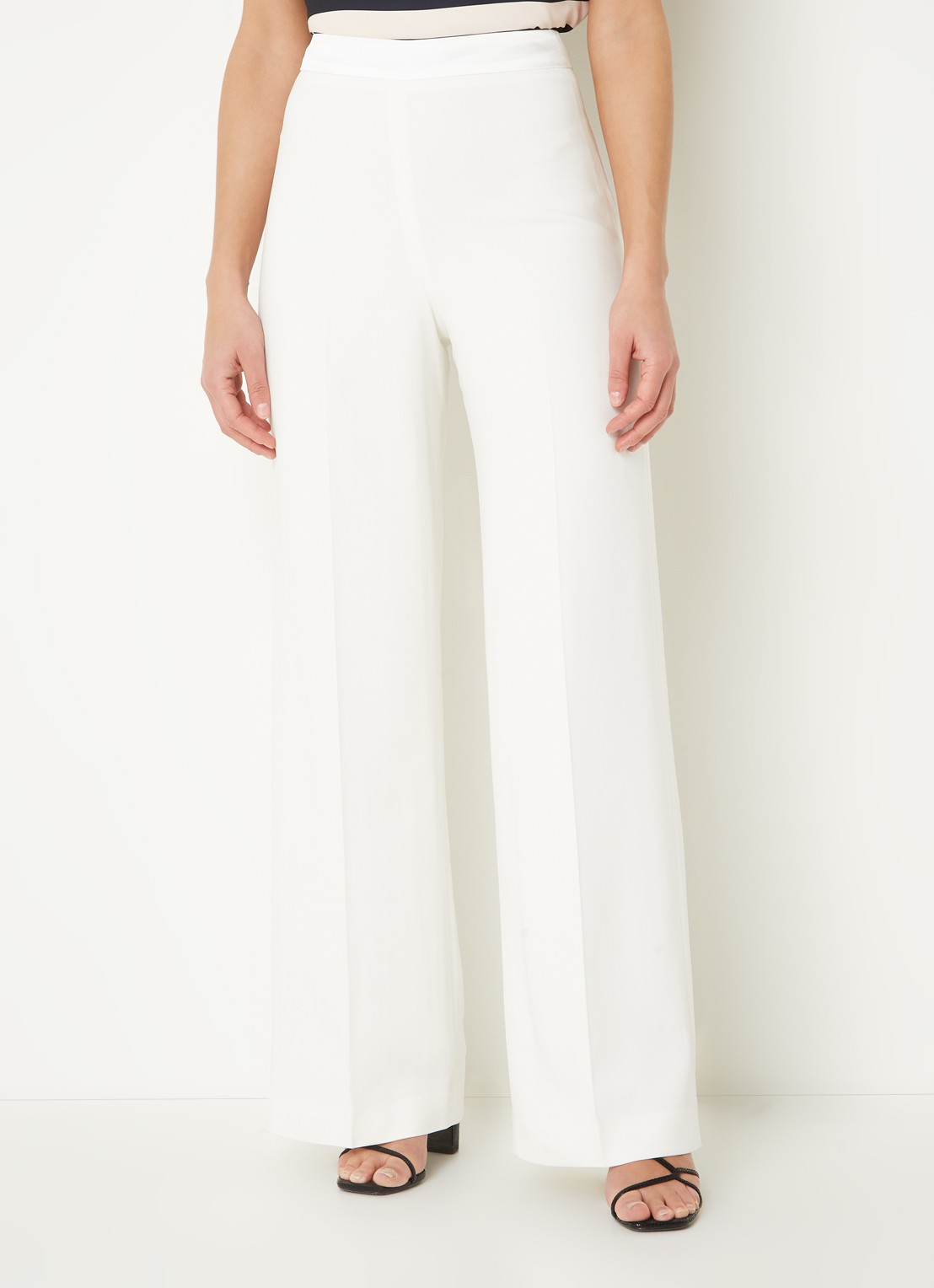 Phase Eight Beatriz high waist straight fit pantalon met stretch - detail 4 gebroken wit