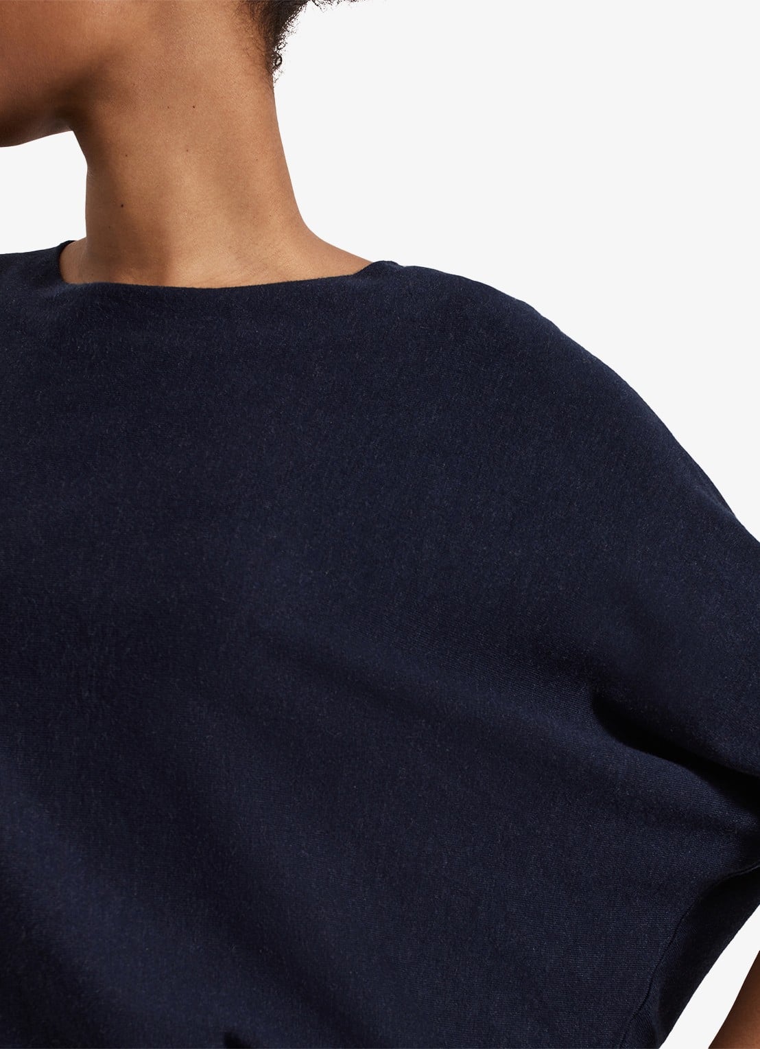 Phase Eight Becca fijngebreide mini jurk met vleermuismouw - detail 8 donkerblauw