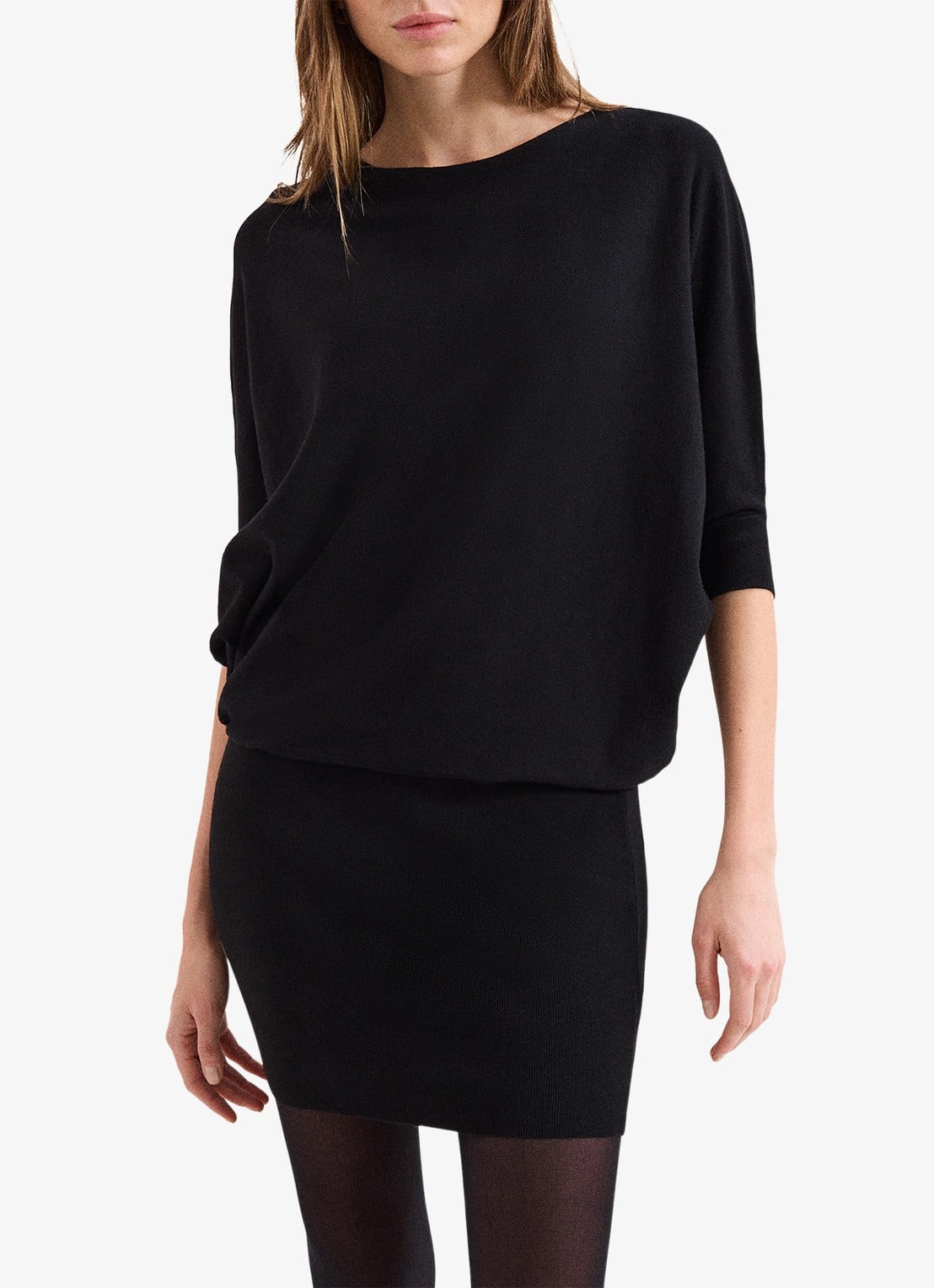 Phase Eight Becca mini jurk met vleermuismouw - detail 4 zwart