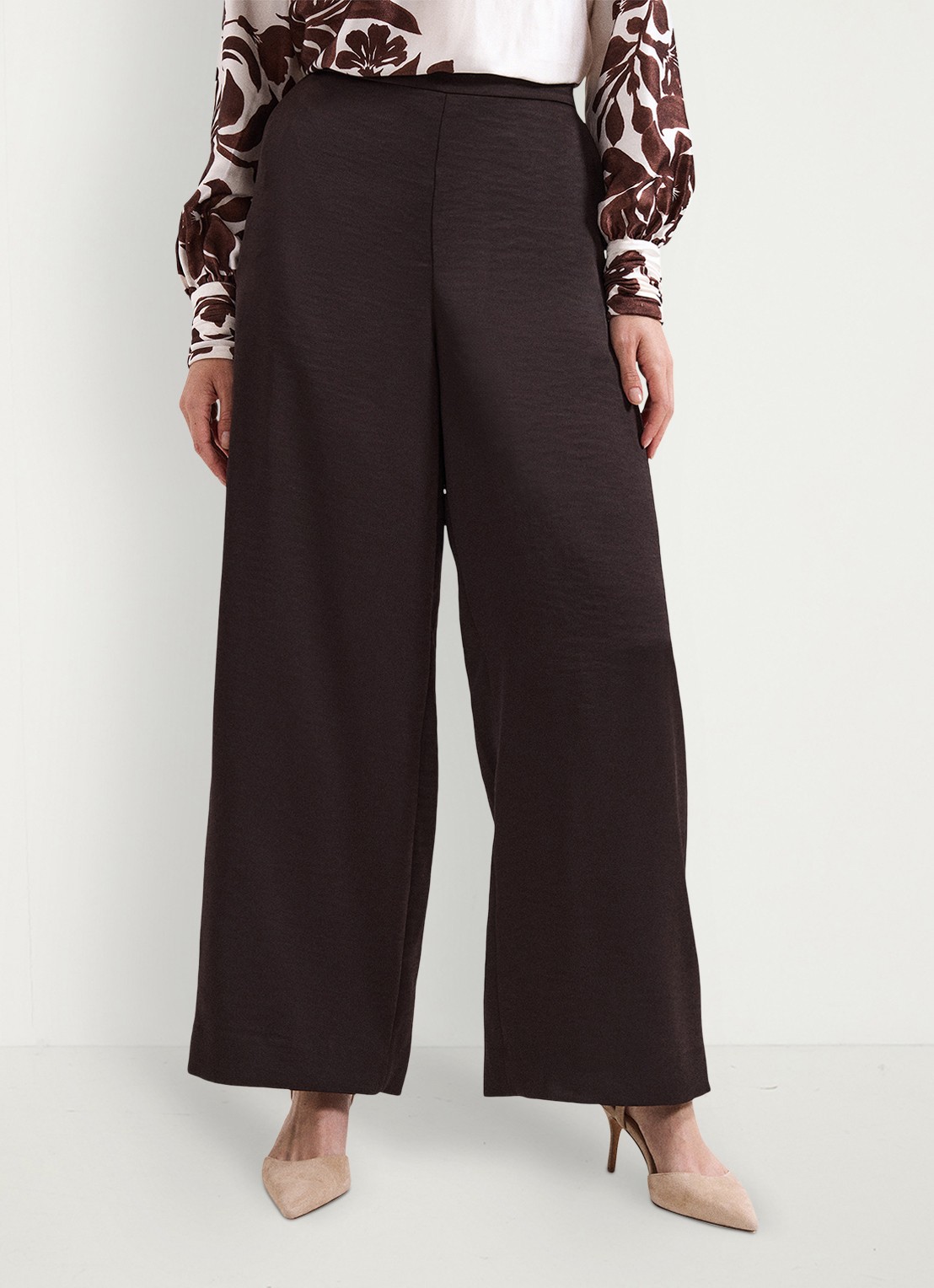 Phase Eight Beccy wide fit pantalon met steekzakken - detail 2 bruin