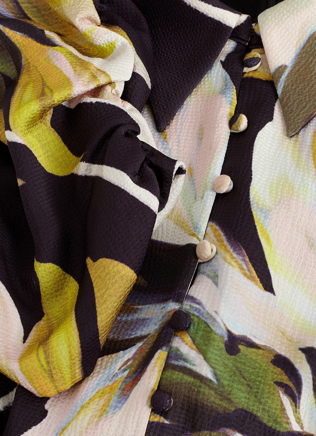 Phase Eight Bella midi blouse jurk met bloememprint - detail 8 zwart