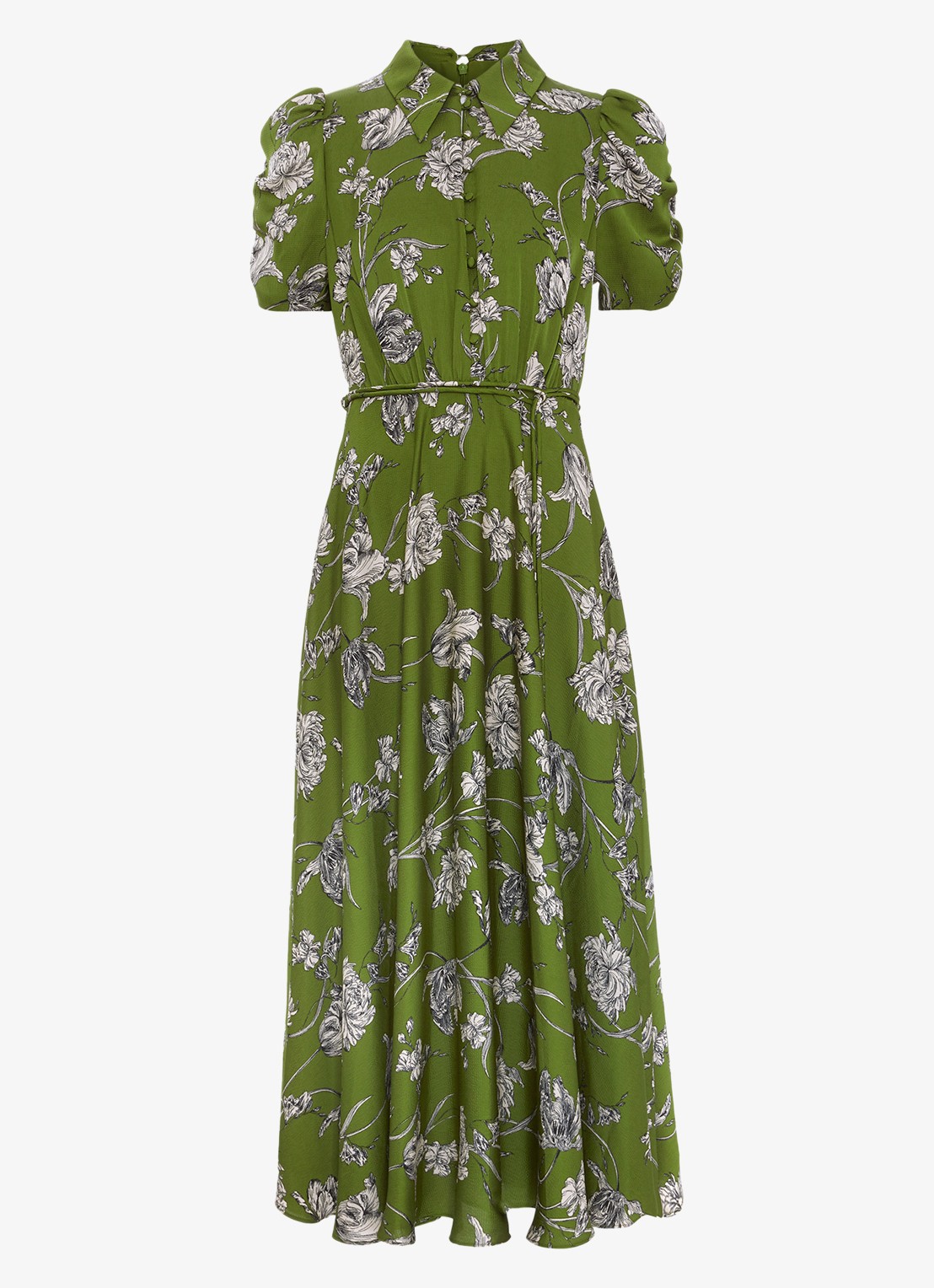 Phase Eight Bella midi tuniekjurk met bloemenprint - voorkant 2 groen