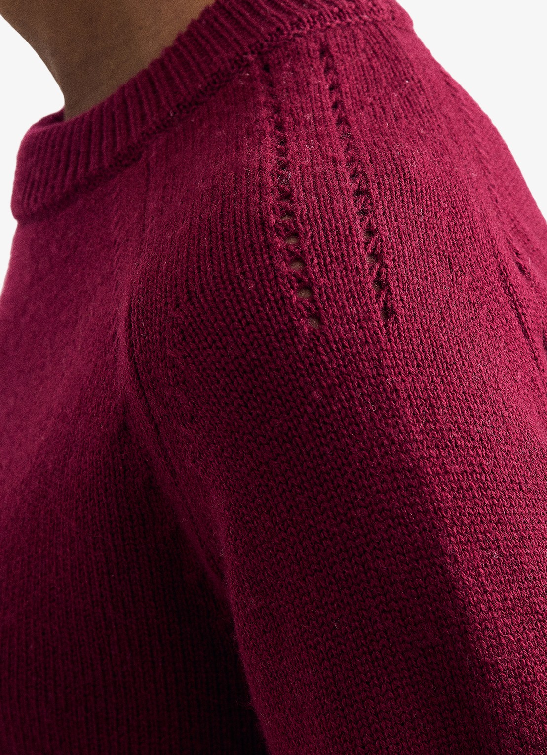 Phase Eight Beta grofgebreide trui met ribstructuur - detail 6 rood