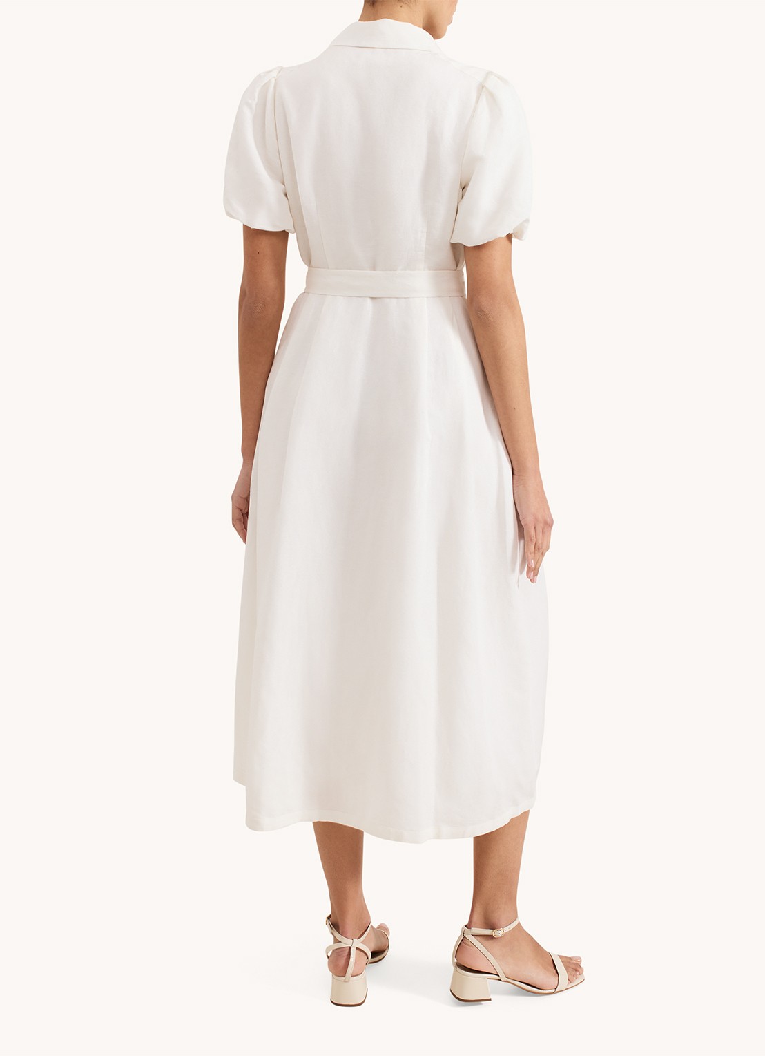 Phase Eight Betsie midi blousejurk met strikceintuur - achterkant wit