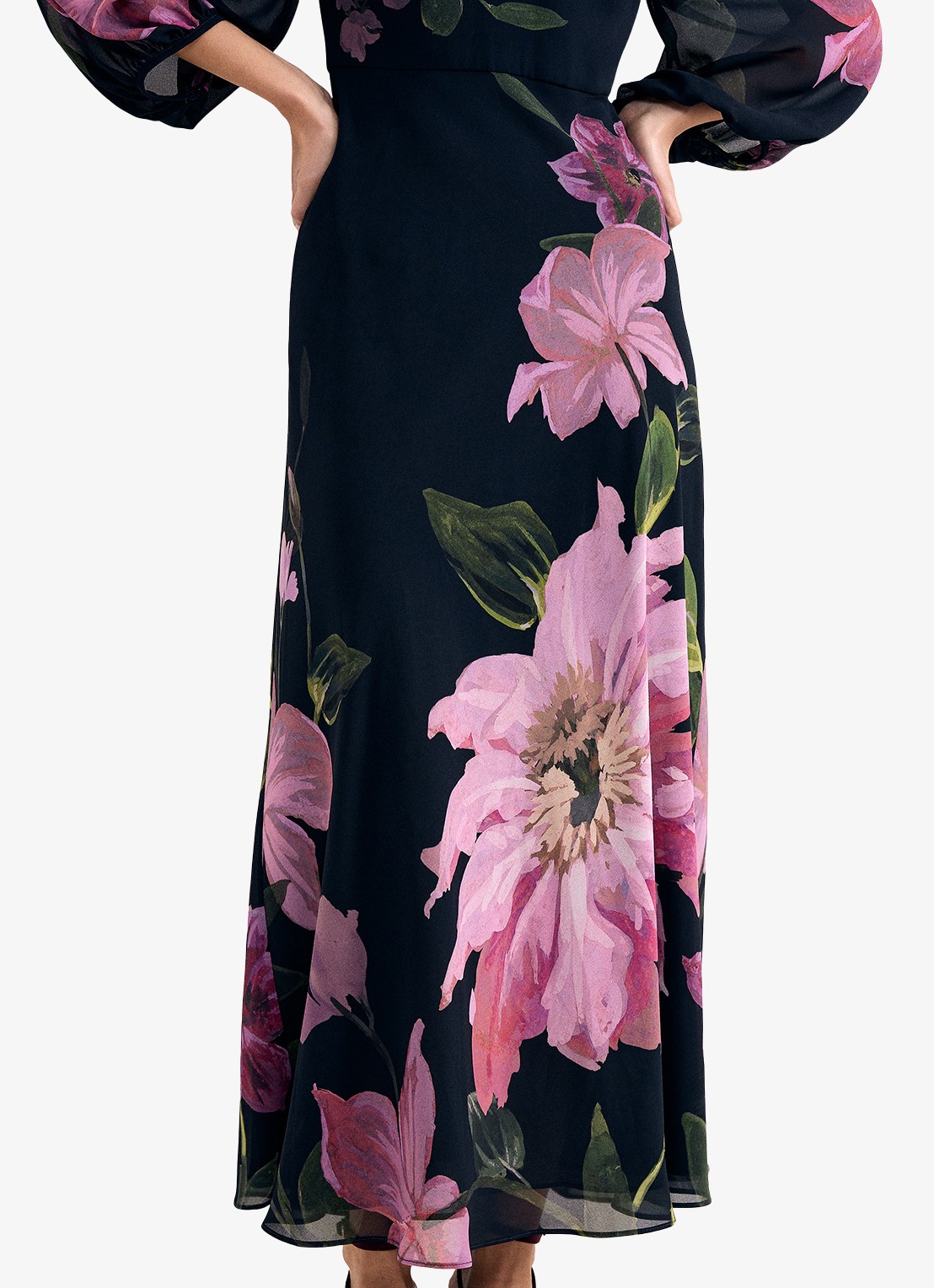 Phase Eight Betty maxi jurk met V-hals en bloemenprint - detail 6 blauw