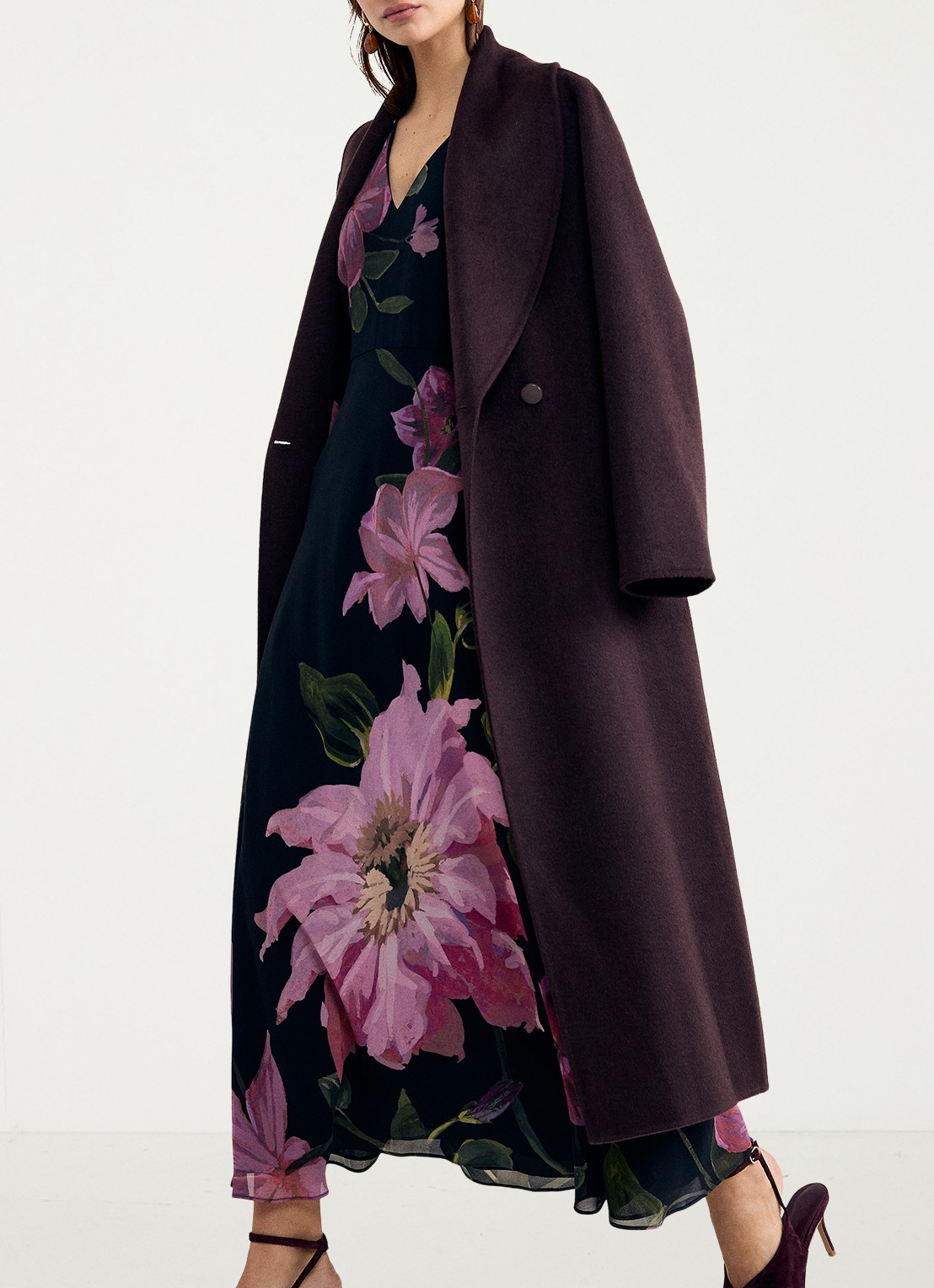 Phase Eight Betty maxi jurk met V-hals en bloemenprint - detail 7 blauw
