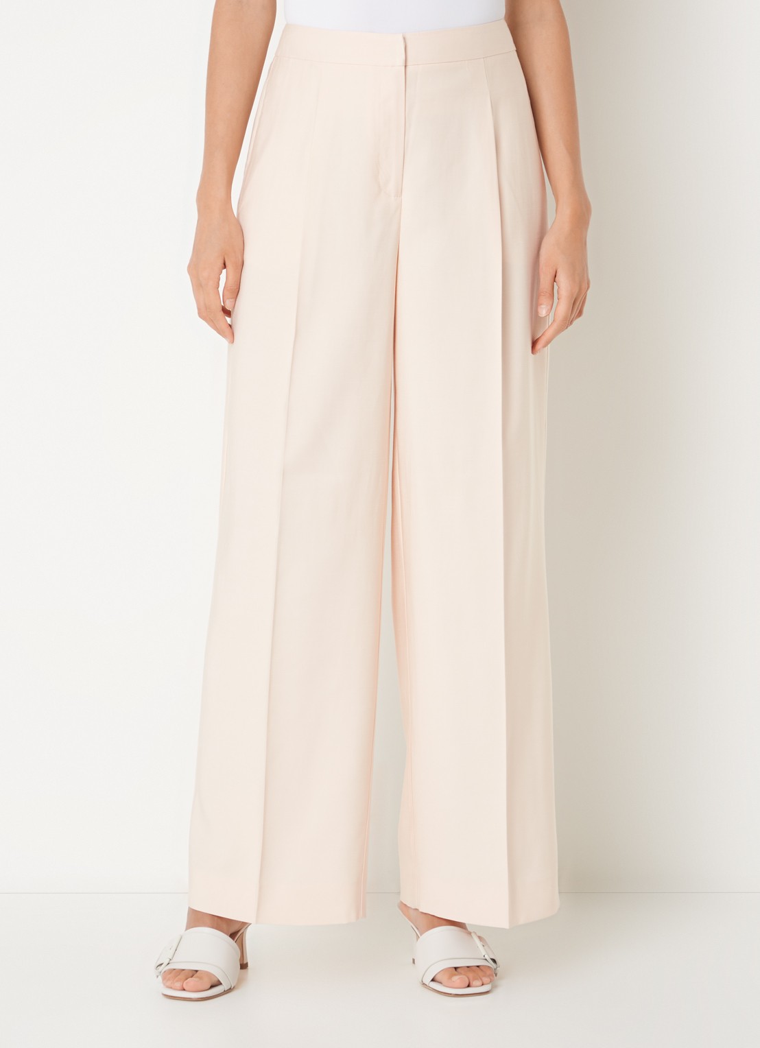 Phase Eight Bianca high waist wide fit pantalon met steekzakken - detail 2 lichtroze