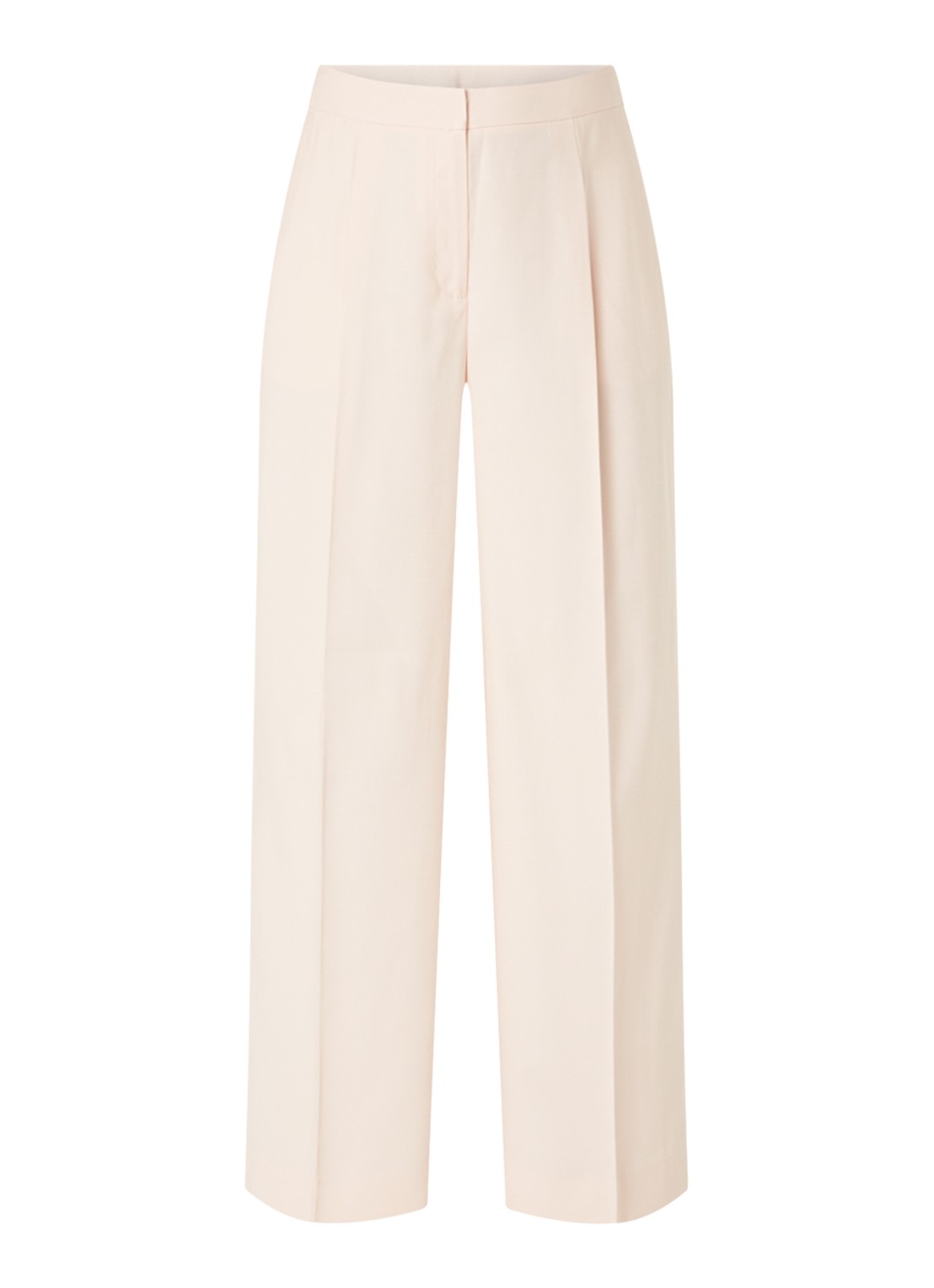 Phase Eight Bianca high waist wide fit pantalon met steekzakken - voorkant 3 lichtroze