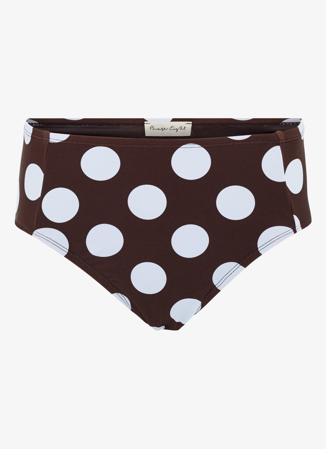 Phase Eight Bikinislip met stippenprint - voorkant bruin