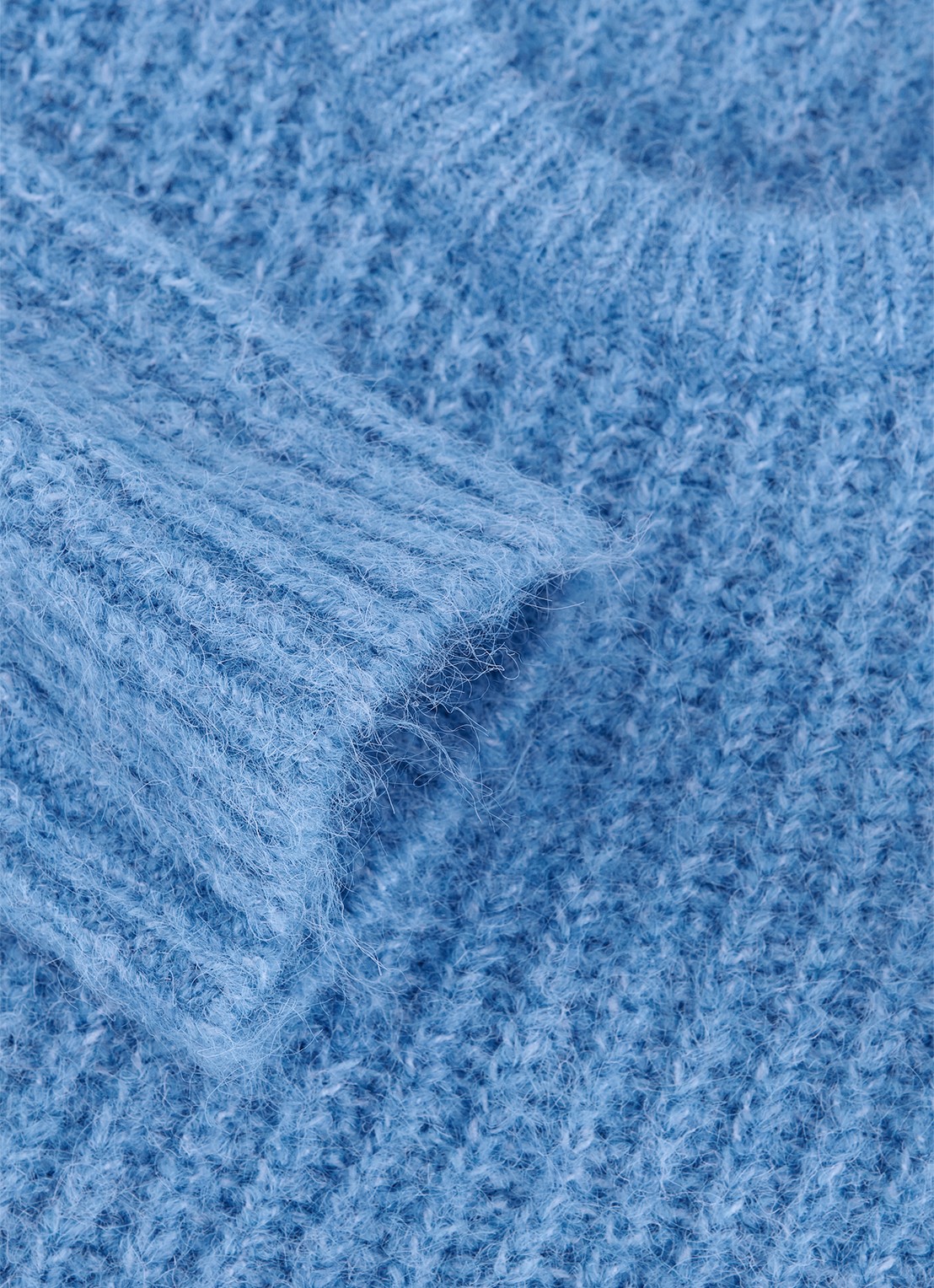 Phase Eight Billie grofgebreide trui in wolblend - detail 4 blauw
