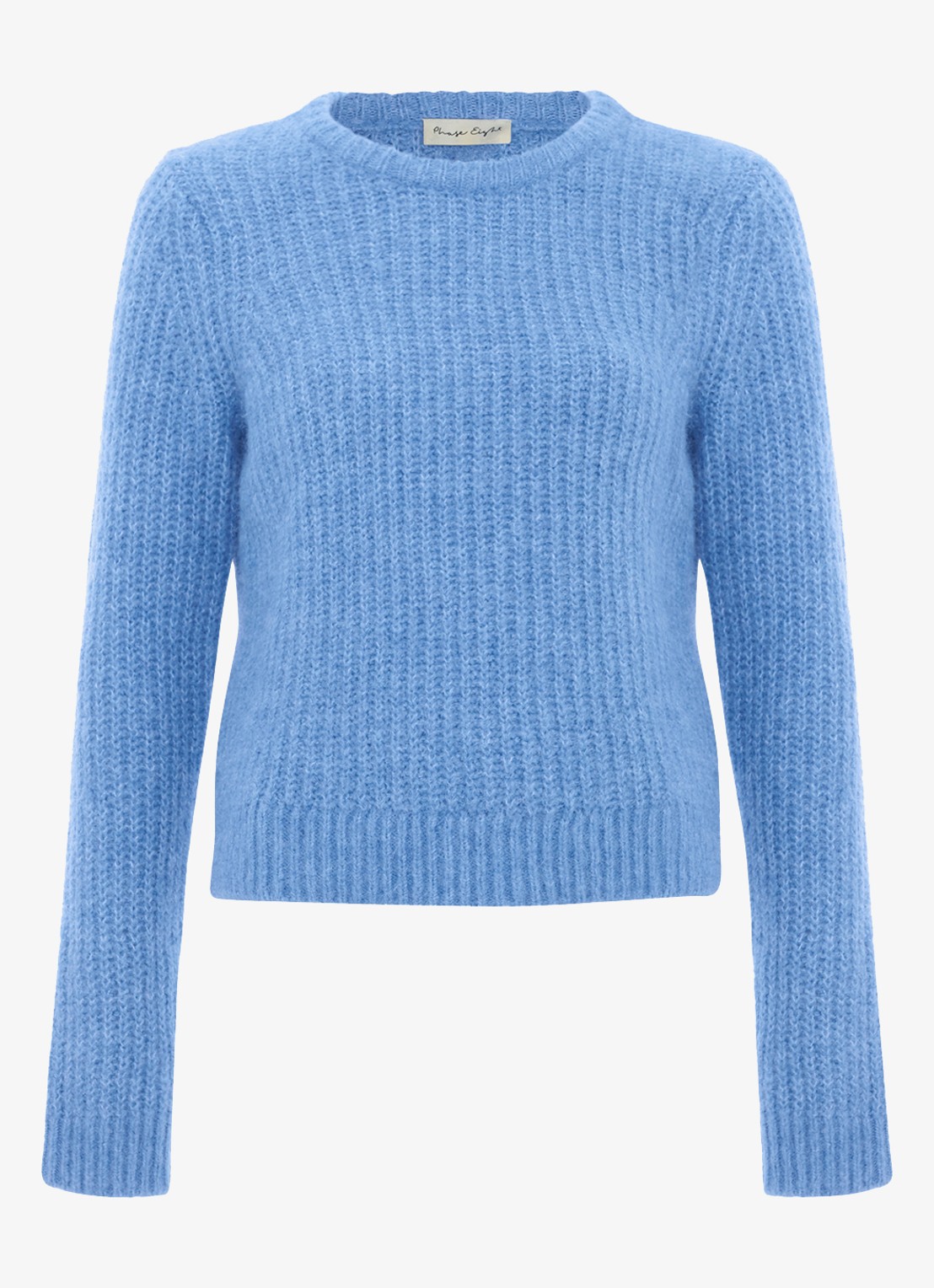 Phase Eight Billie grofgebreide trui in wolblend - voorkant 5 blauw