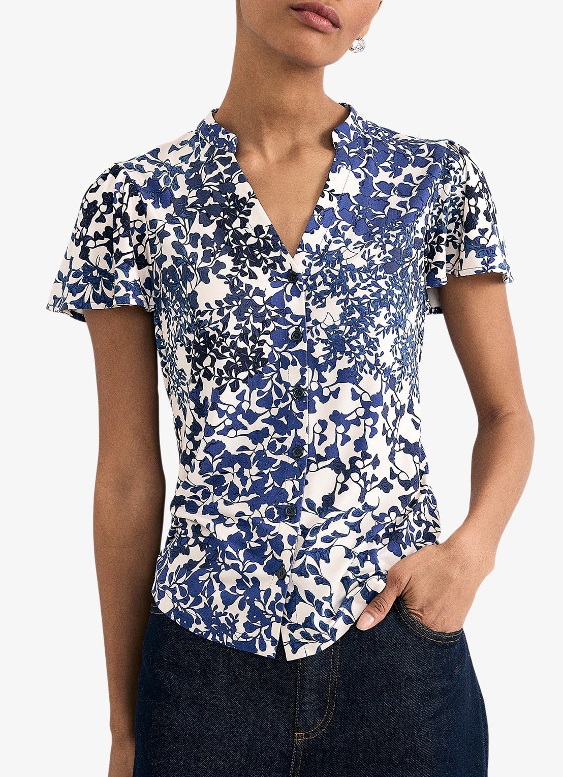 Phase Eight Blouse met print - detail 3 blauw