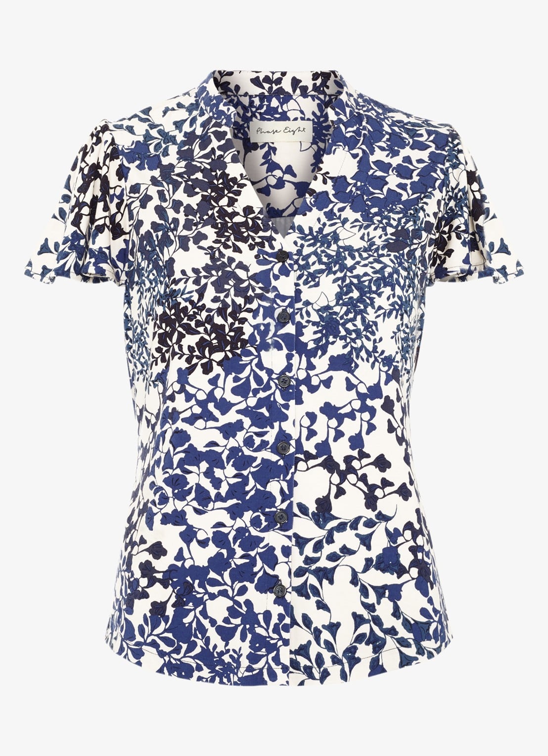 Phase Eight Blouse met print - voorkant blauw