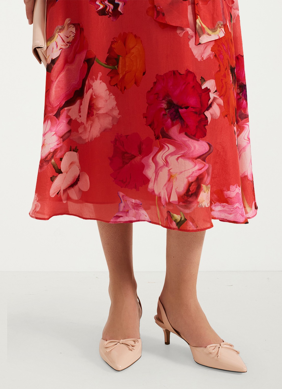 Phase Eight Bow slingback met strikdetail  - voorkant 2 oudroze