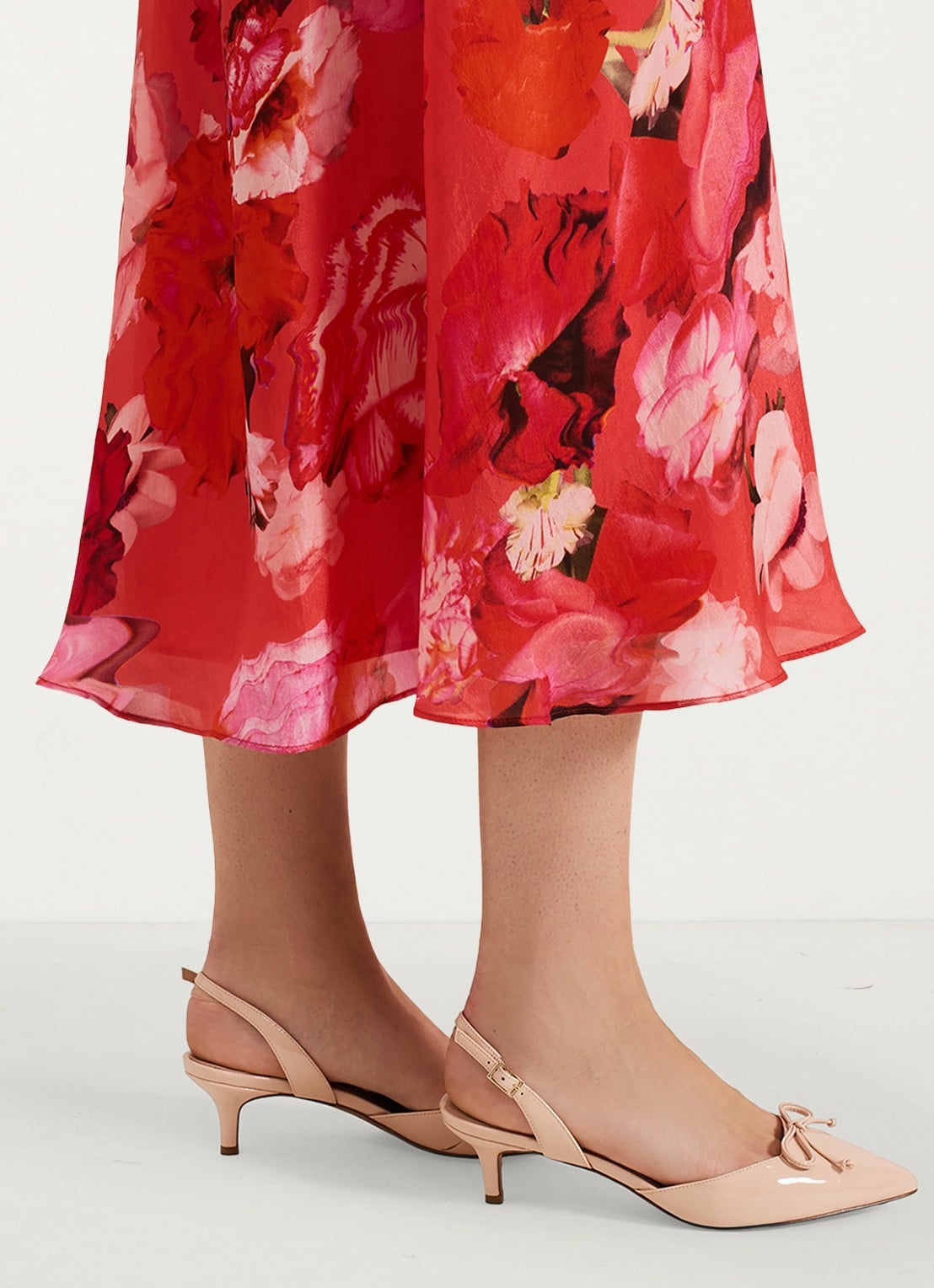 Phase Eight Bow slingback van imitatieleer - detail 3 oudroze