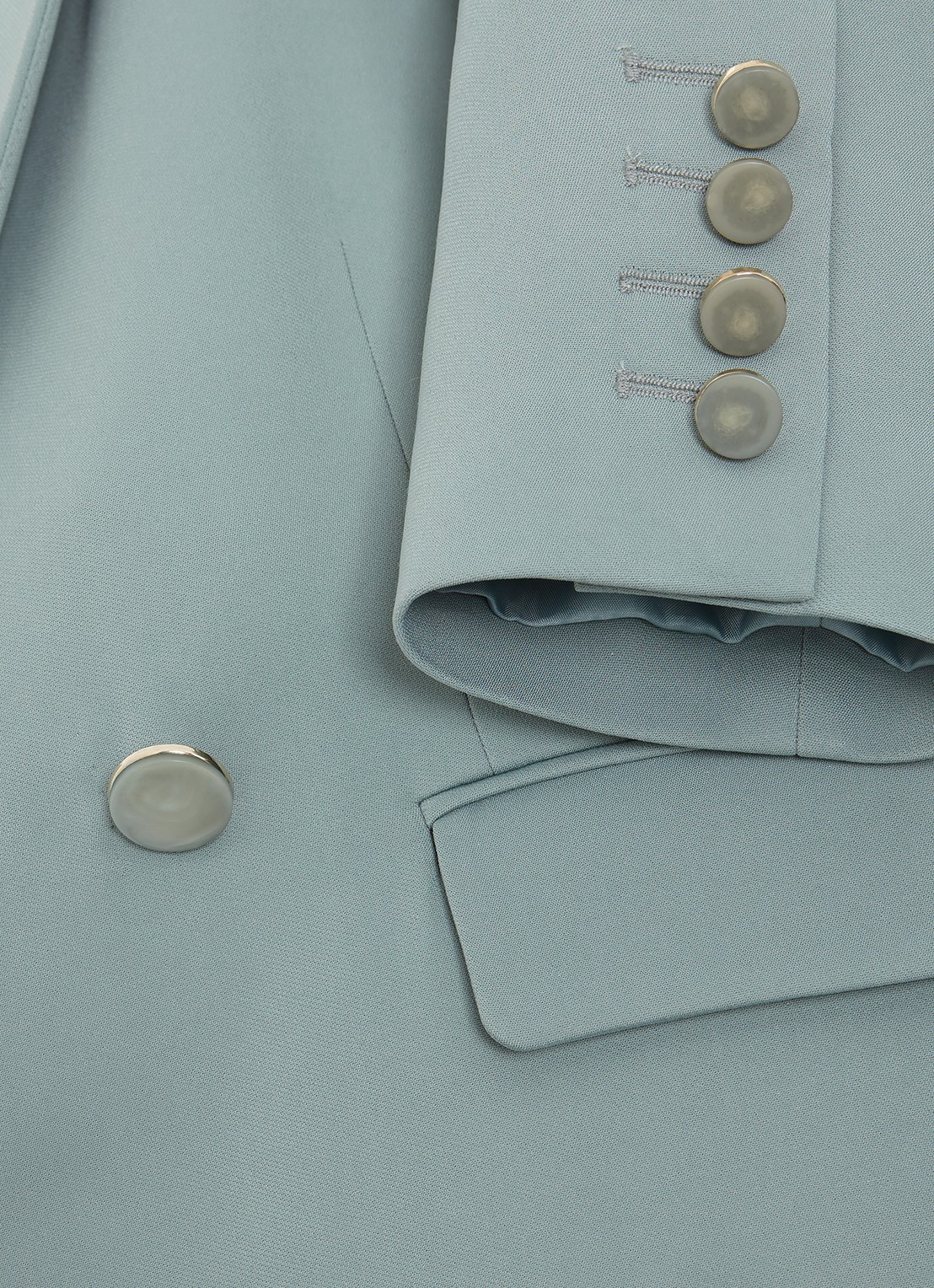 Phase Eight Bowen cropped blazer met klepzakken - detail 4 lichtblauw