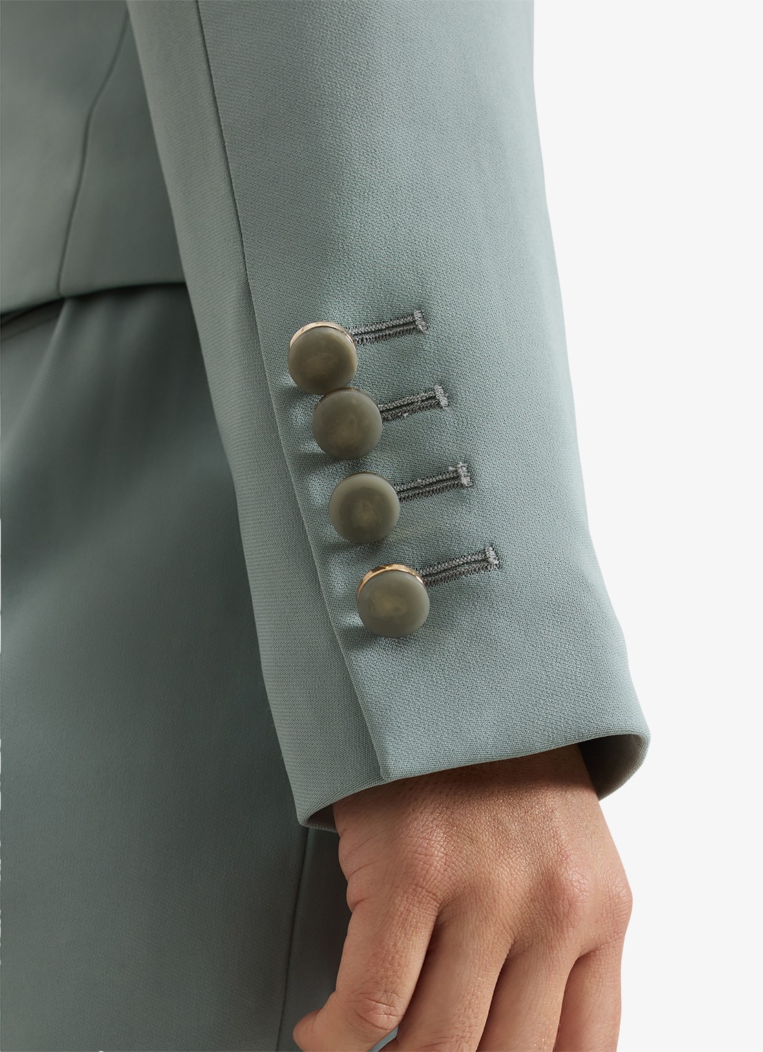 Phase Eight Bowen cropped blazer met klepzakken - detail 5 lichtblauw