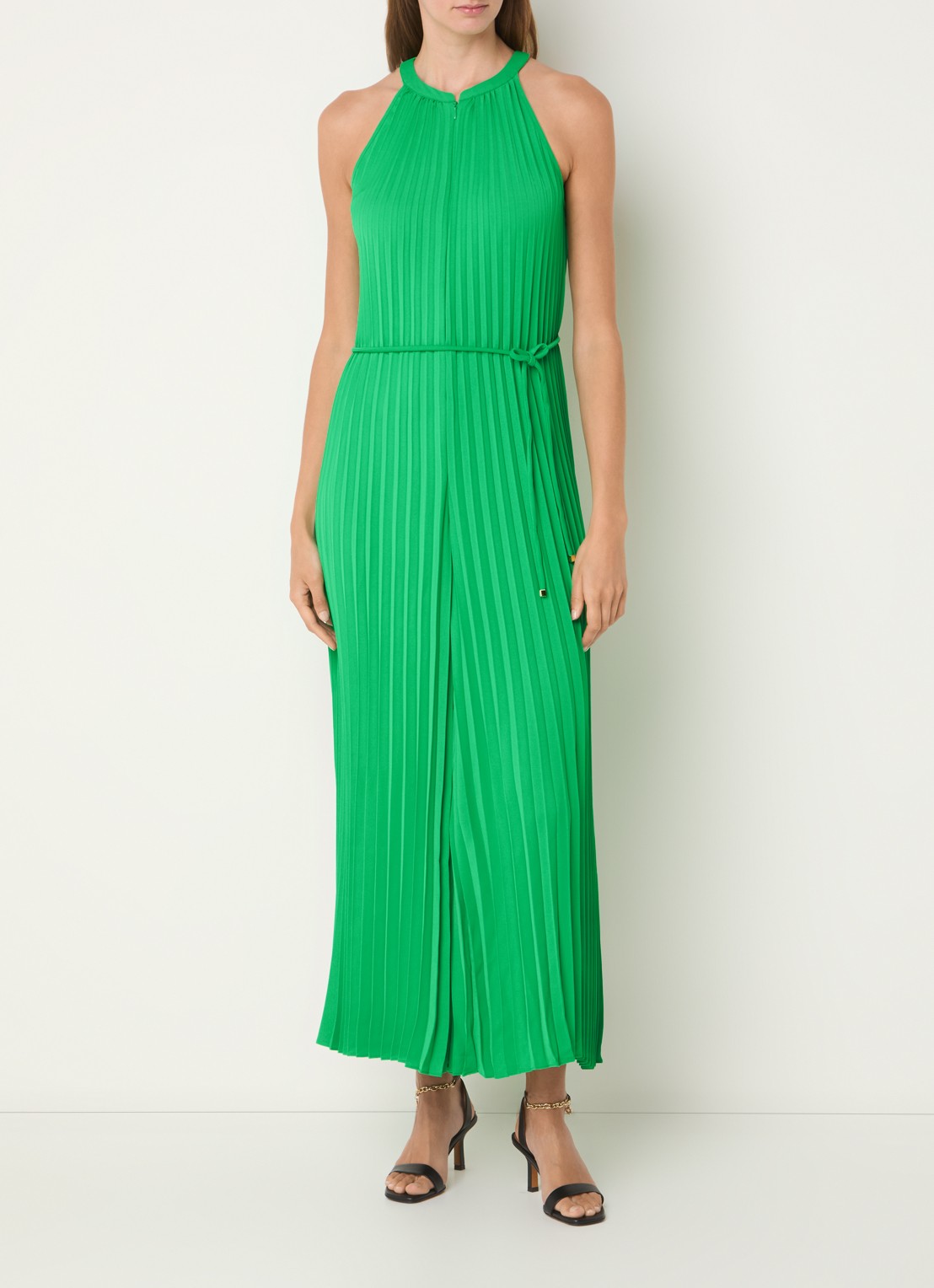 Phase Eight Brea Pleat wide fit jumpsuit met plissé - detail groen