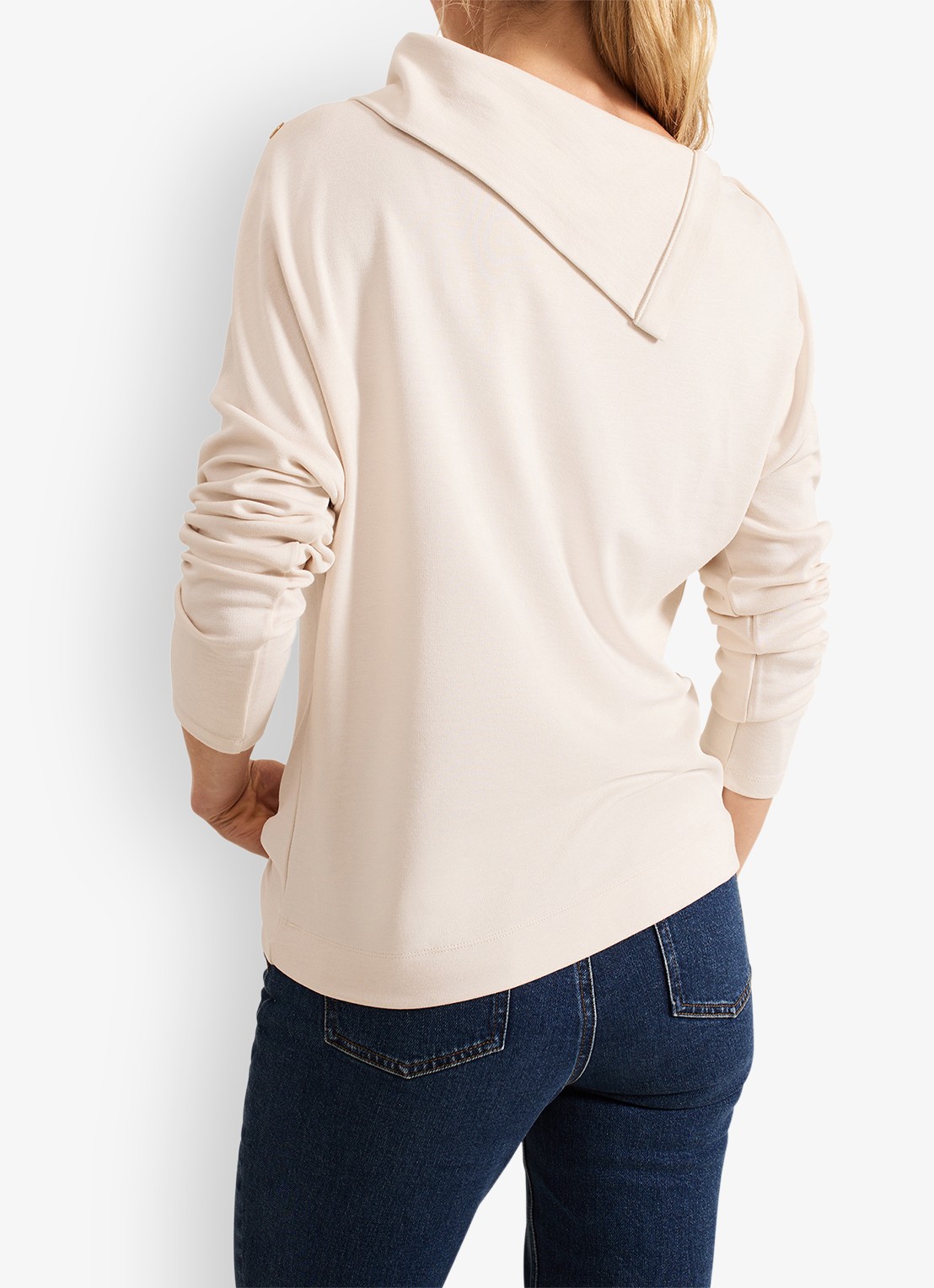 Phase Eight Brienna sweater met sierknopen - achterkant 8 lichtroze