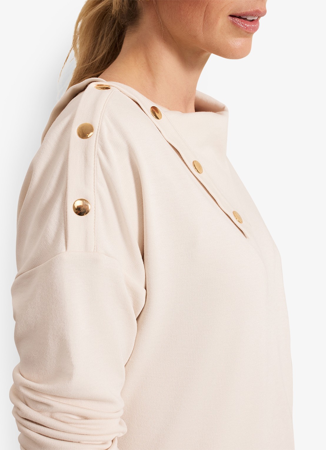 Phase Eight Brienna sweater met sierknopen - detail 4 lichtroze