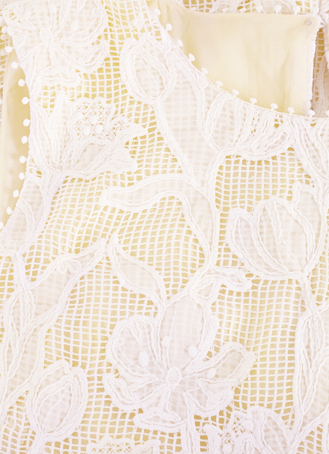 Phase Eight Bryony mini jurk met broderie - detail 5 geel