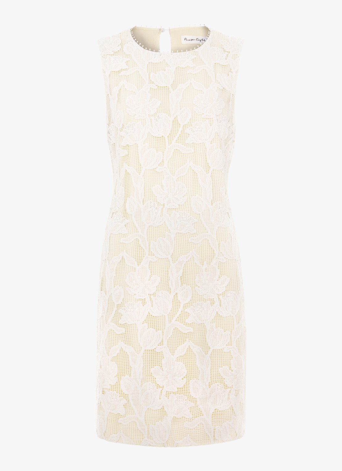 Phase Eight Bryony mini jurk met broderie - voorkant 7 geel