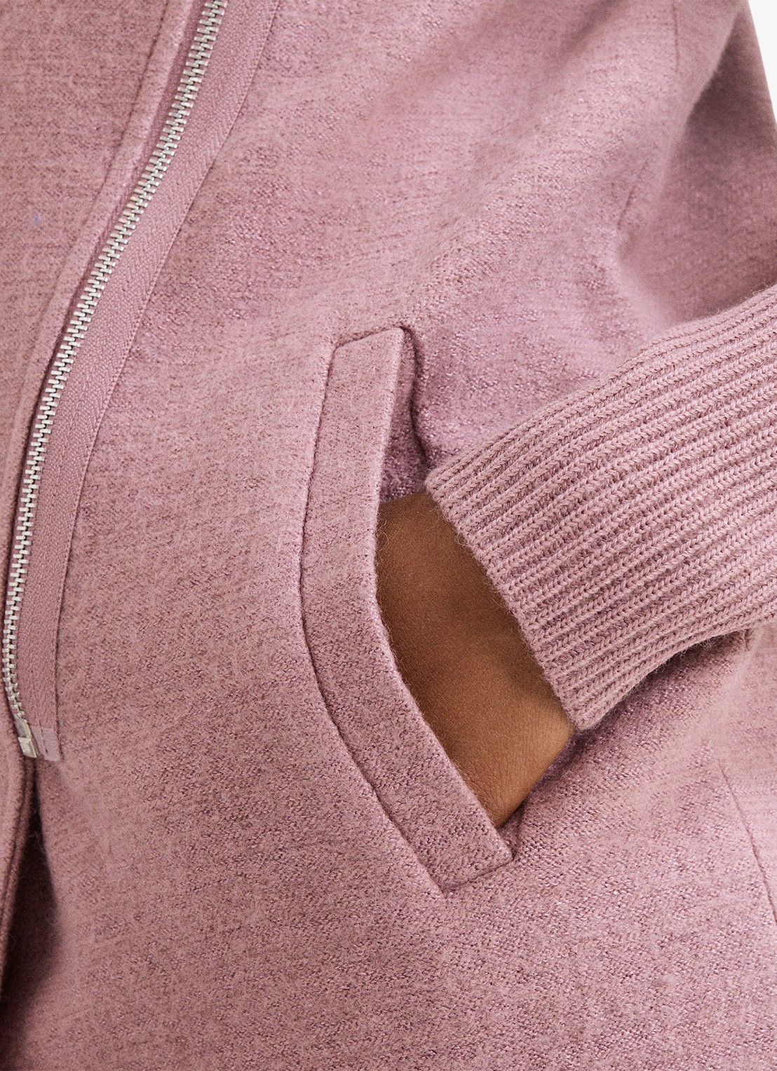Phase Eight Byanca fijngebreid vest in wolblend - detail 5 oudroze