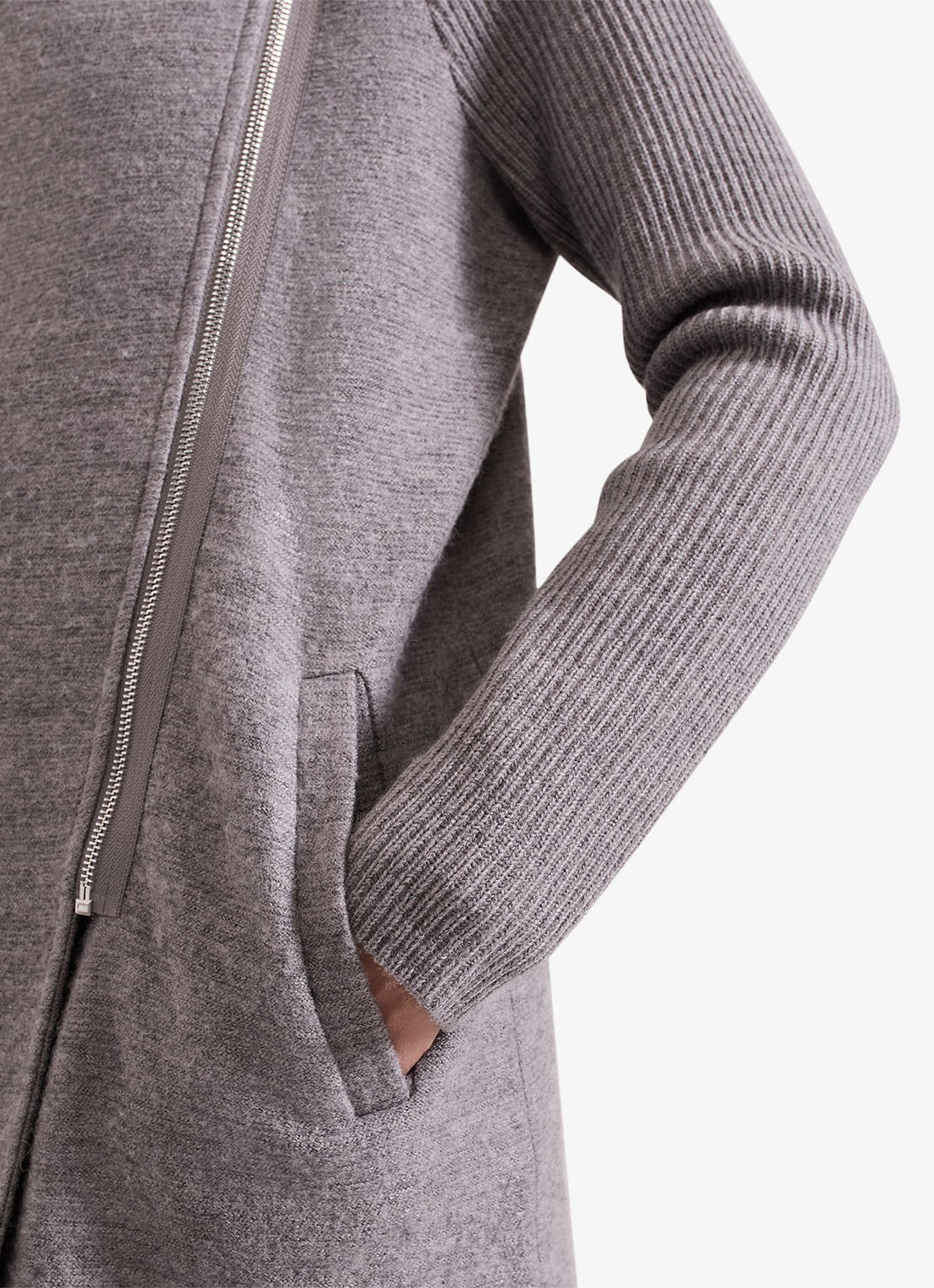 Phase Eight Byanca jack in wolblend met col  - detail 5 grijs
