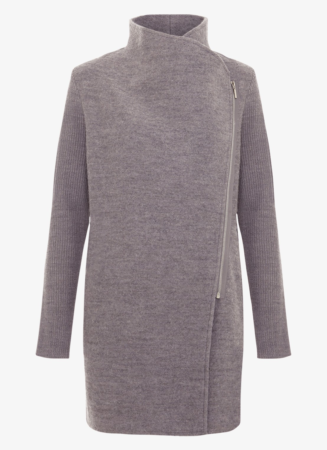 Phase Eight Byanca jack in wolblend met col  - voorkant 2 grijs