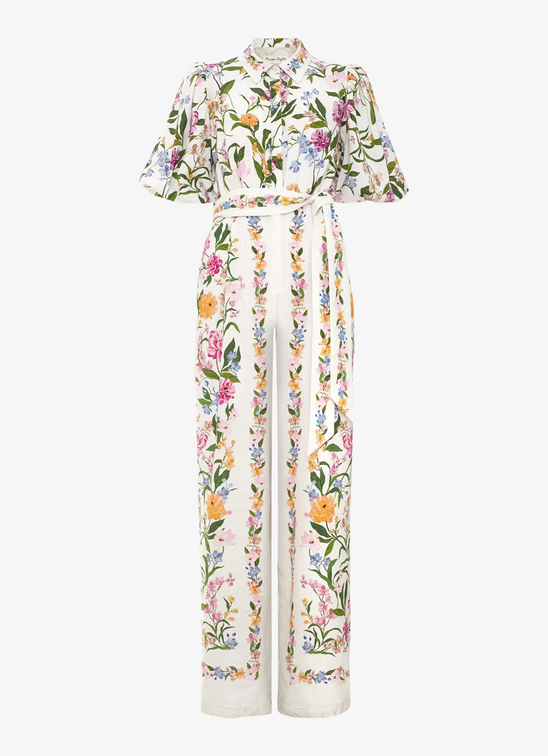 Phase Eight Camilla wide fit jumpsuit in linnenblend - voorkant gebroken wit