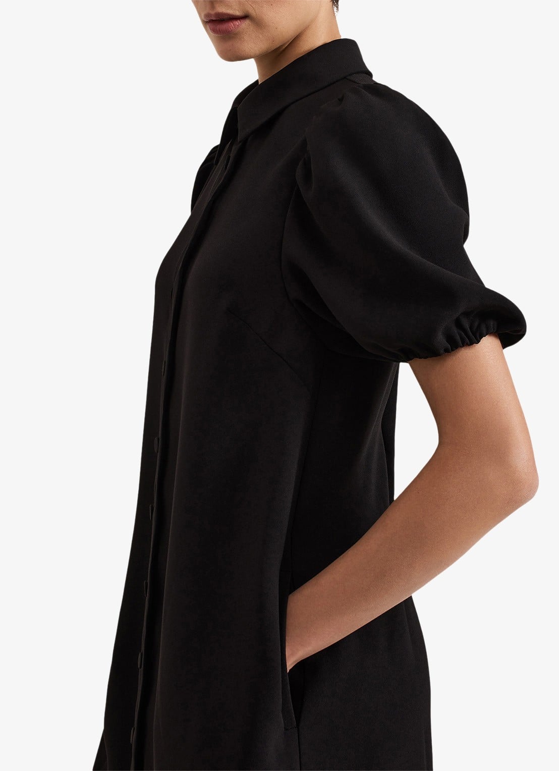 Phase Eight Candice blousejurk met pofmouw - detail 7 zwart