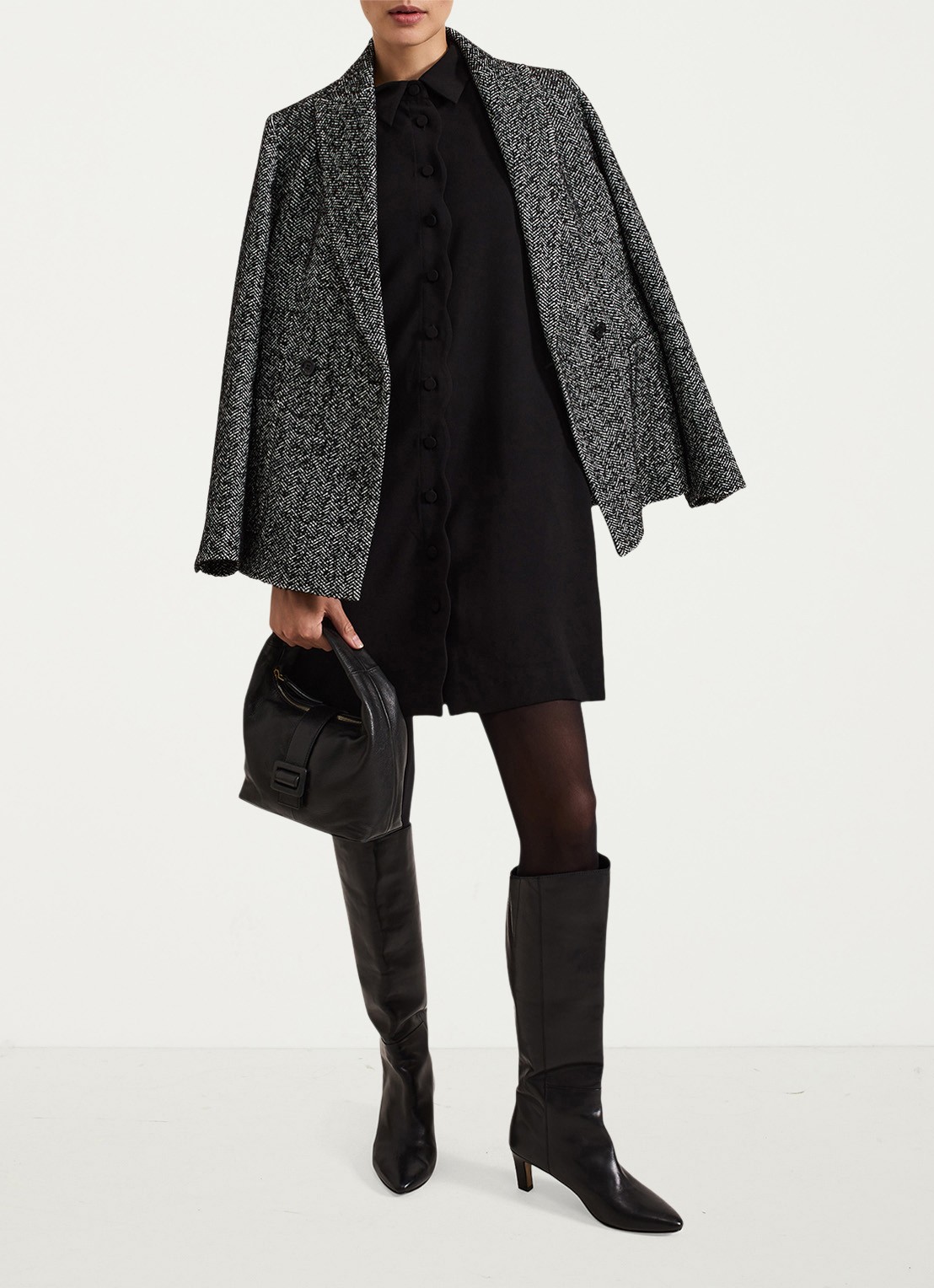 Phase Eight Candice blousejurk met pofmouw - detail 8 zwart