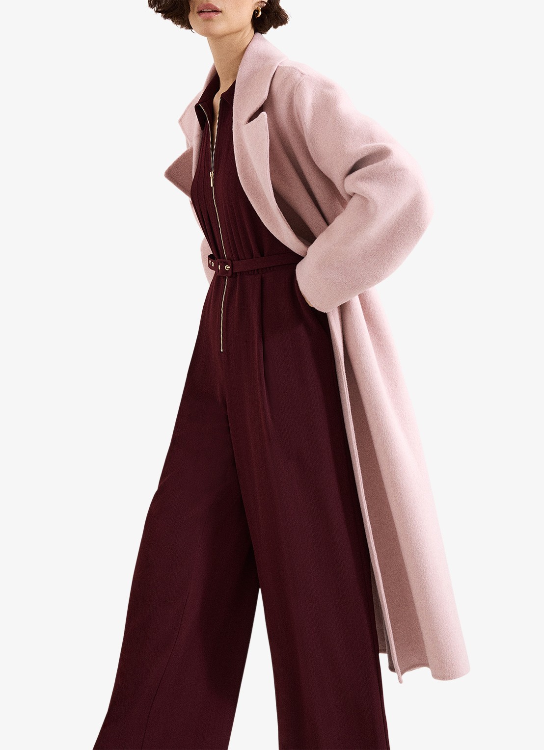 Phase Eight Candice jumpsuit met pofmouw - detail 6 bordeauxrood