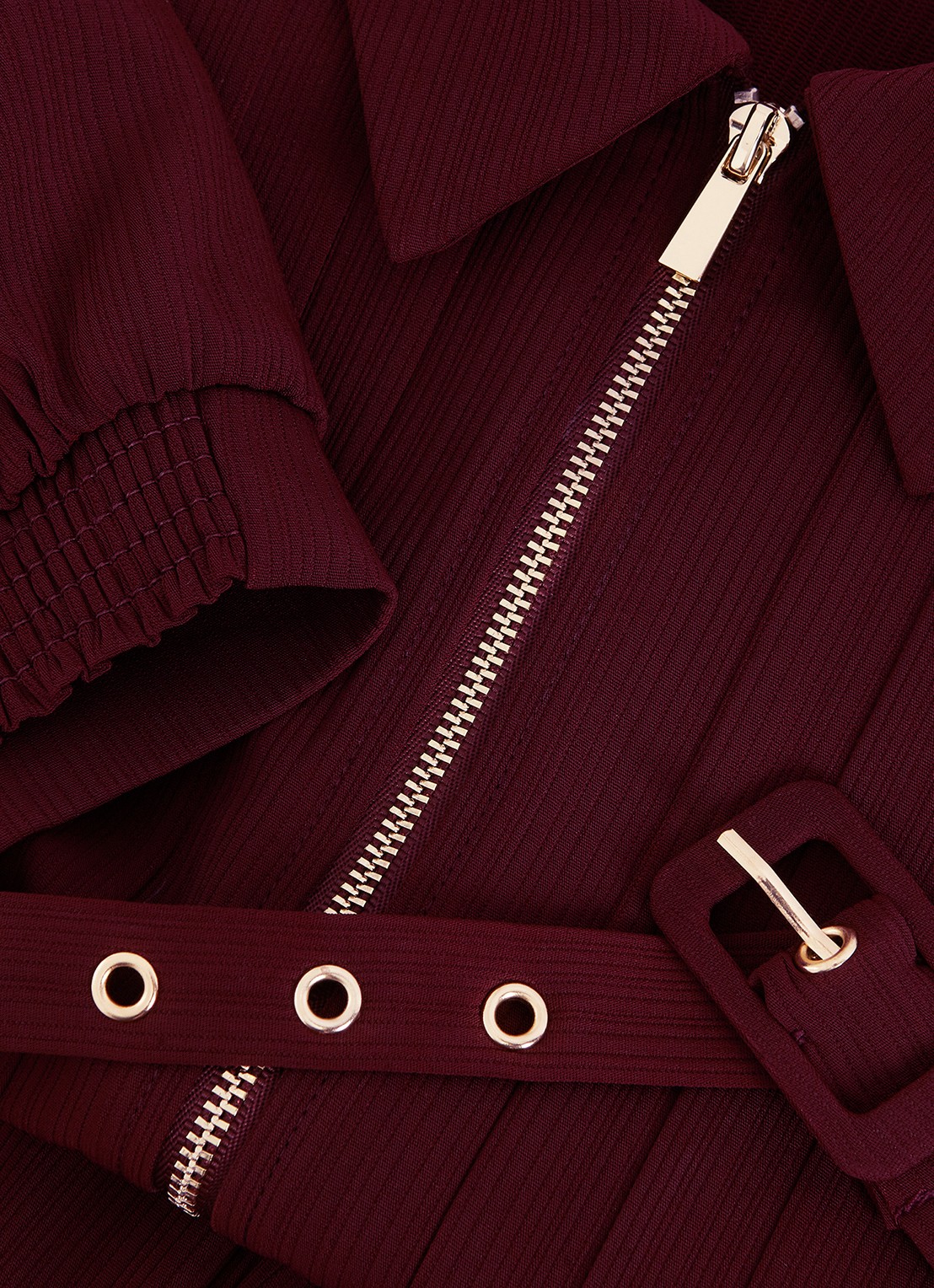 Phase Eight Candice jumpsuit met pofmouw - detail 8 bordeauxrood