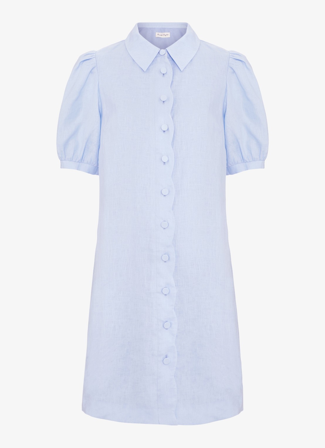 Phase Eight Candice mini blousejurk in linnenblend - voorkant lichtblauw