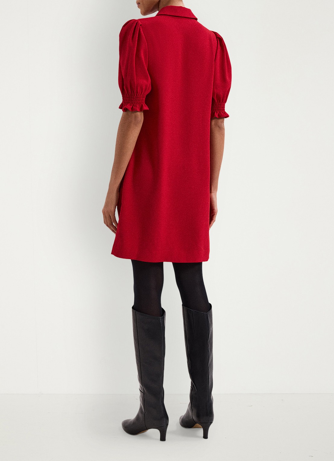 Phase Eight Candice mini jurk met pofmouw - achterkant 8 rood