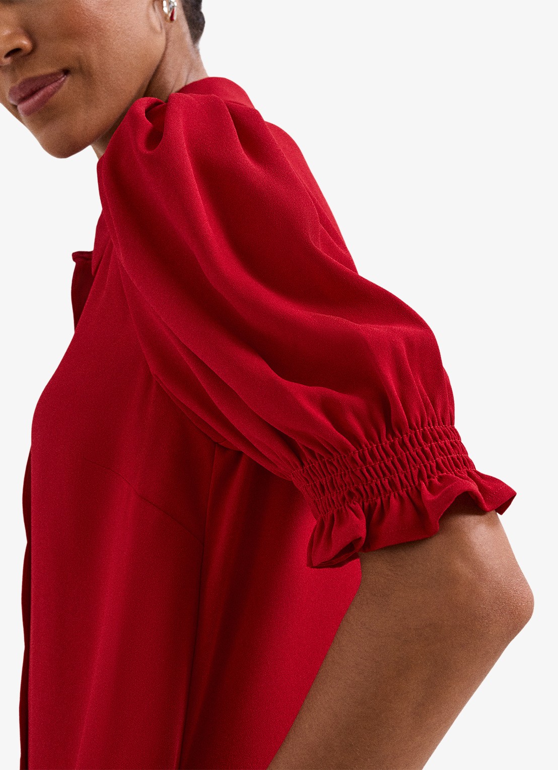 Phase Eight Candice mini jurk met pofmouw - detail 6 rood