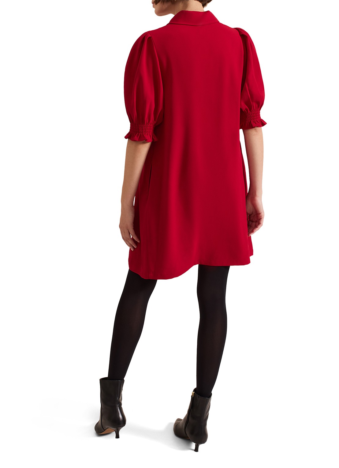 Phase Eight Candice mini tuniekjurk met pofmouw  - achterkant rood