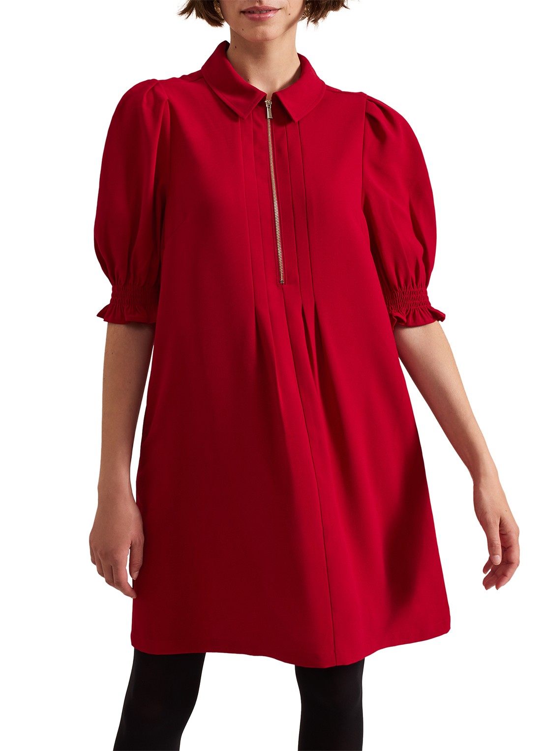 Phase Eight Candice mini tuniekjurk met pofmouw  - detail 2 rood