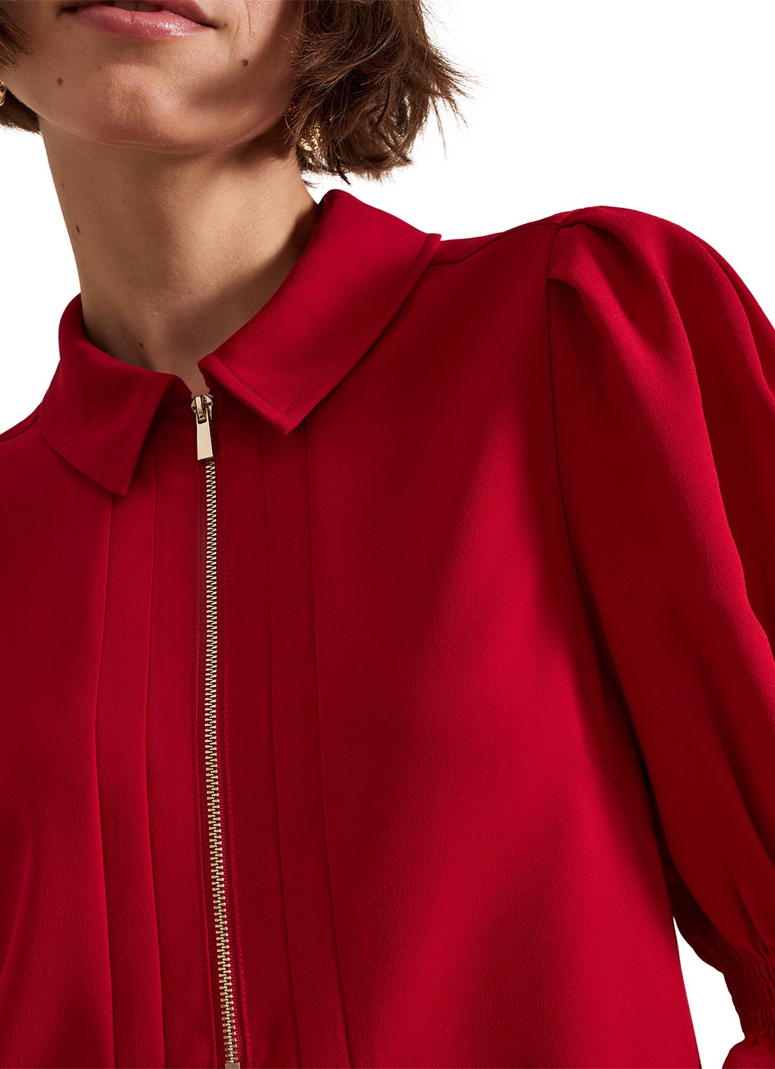 Phase Eight Candice mini tuniekjurk met pofmouw  - detail 3 rood