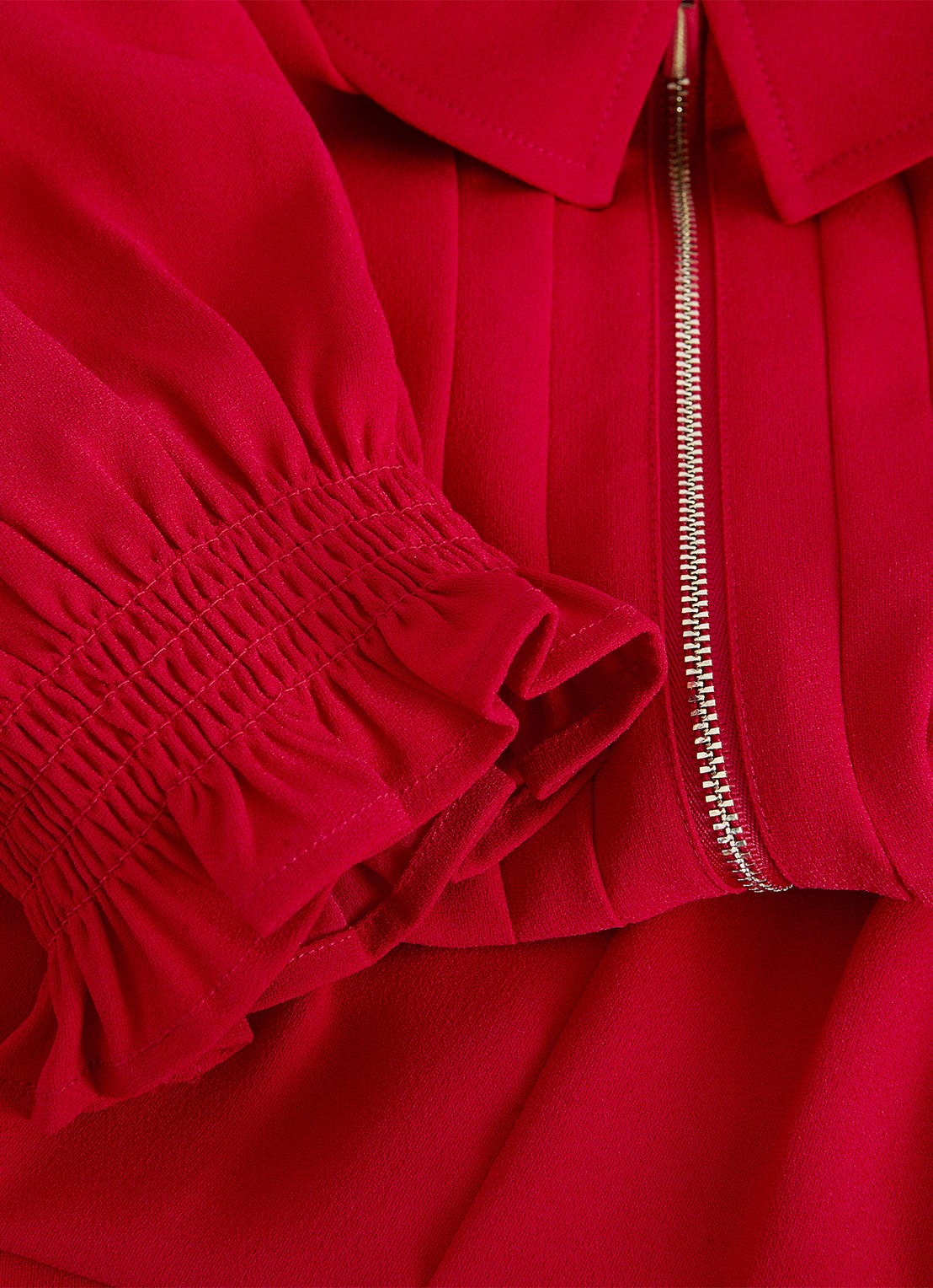 Phase Eight Candice mini tuniekjurk met pofmouw  - detail 4 rood