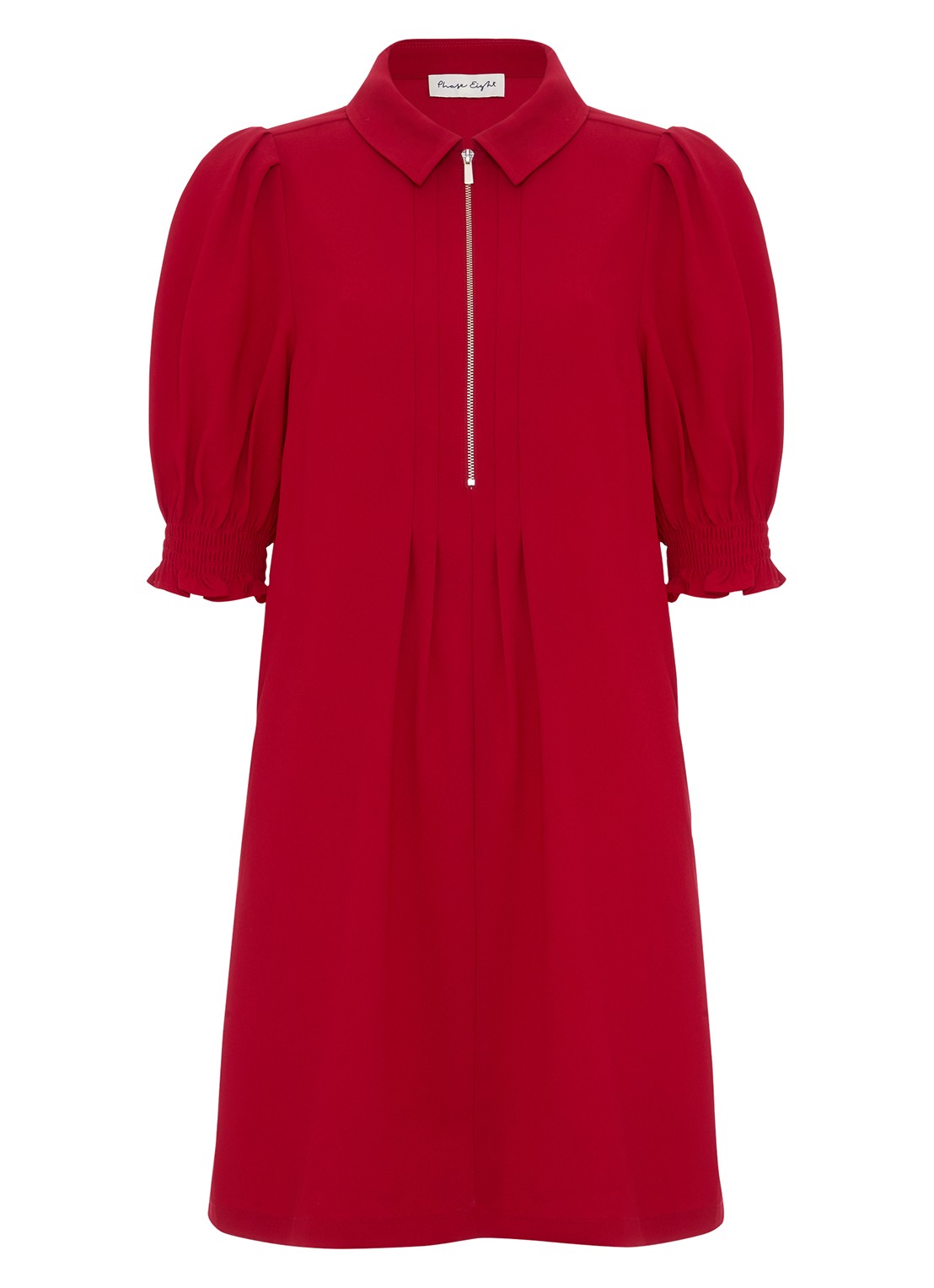 Phase Eight Candice mini tuniekjurk met pofmouw  - voorkant 5 rood