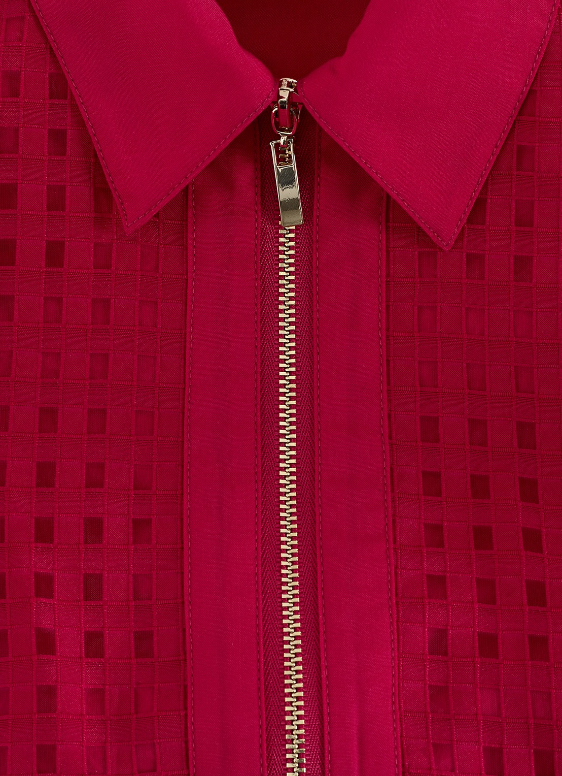Phase Eight Carey midi blousejurk met structuur - detail 6 donkerroze