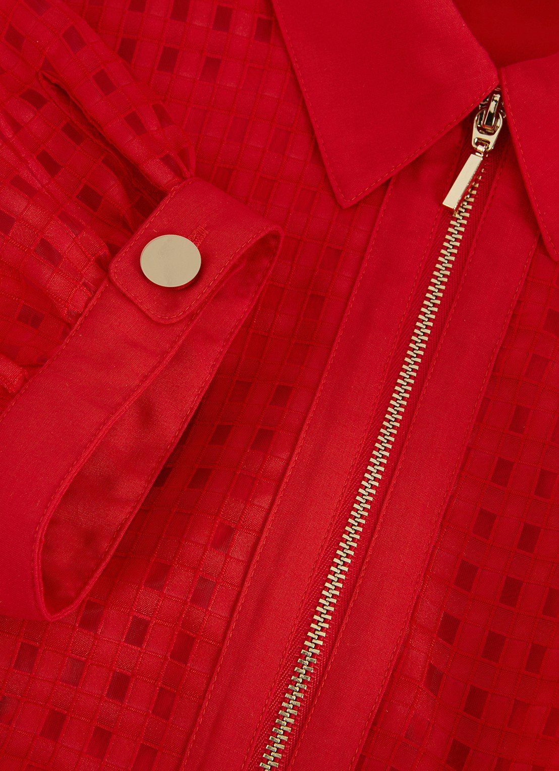 Phase Eight Carey midi jurk met ruitdessin - detail 5 koraalrood