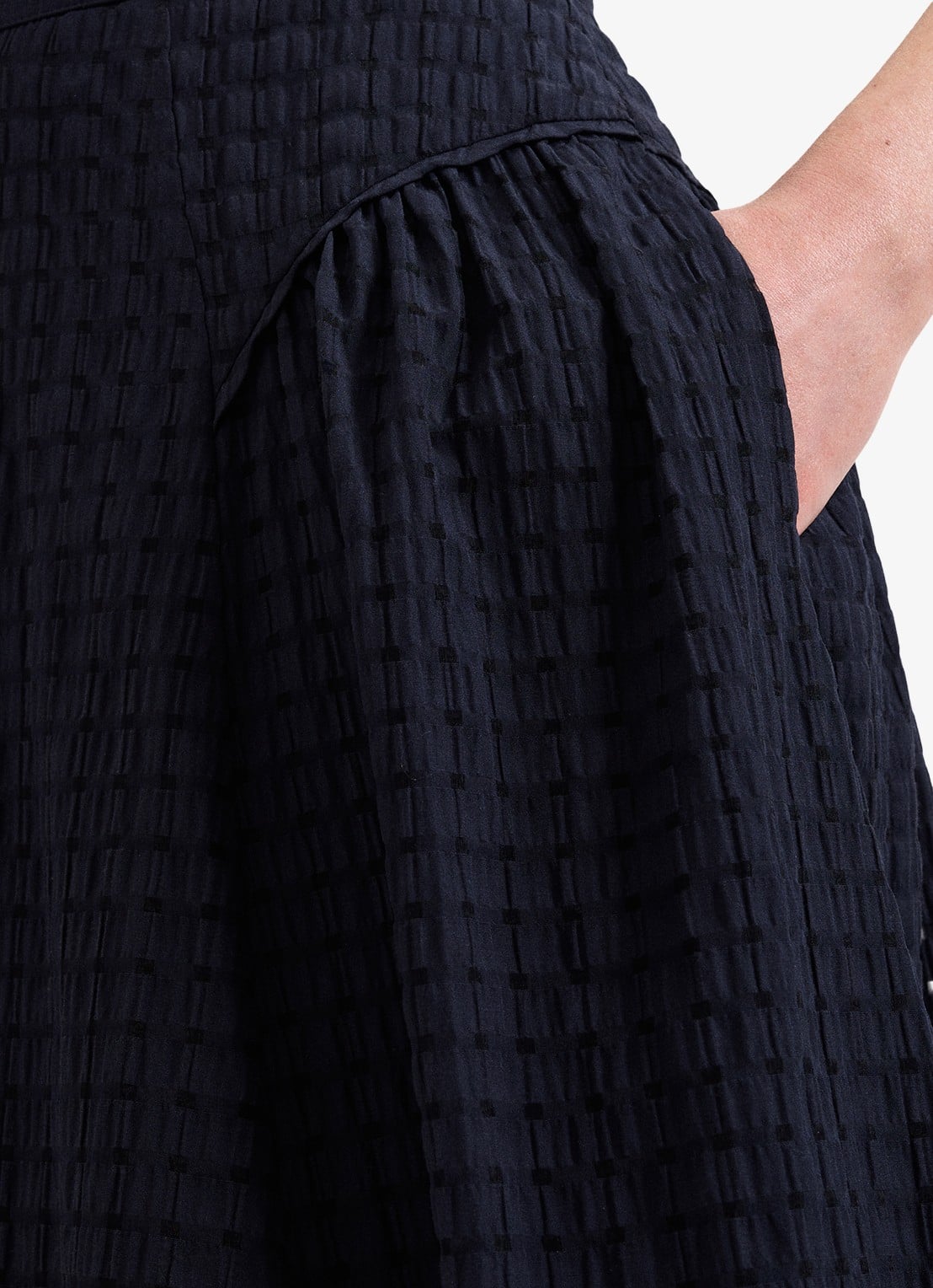 Phase Eight Carey midi rok met structuur - detail 5 donkerblauw
